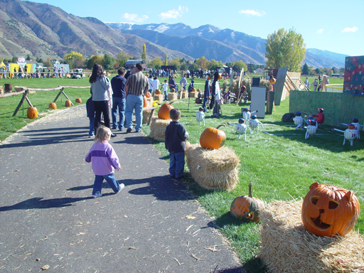 Playing in the Leaves, The Pumpkin Walk (North Logan, Utah)