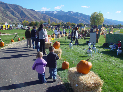 Playing in the Leaves, The Pumpkin Walk (North Logan, Utah)