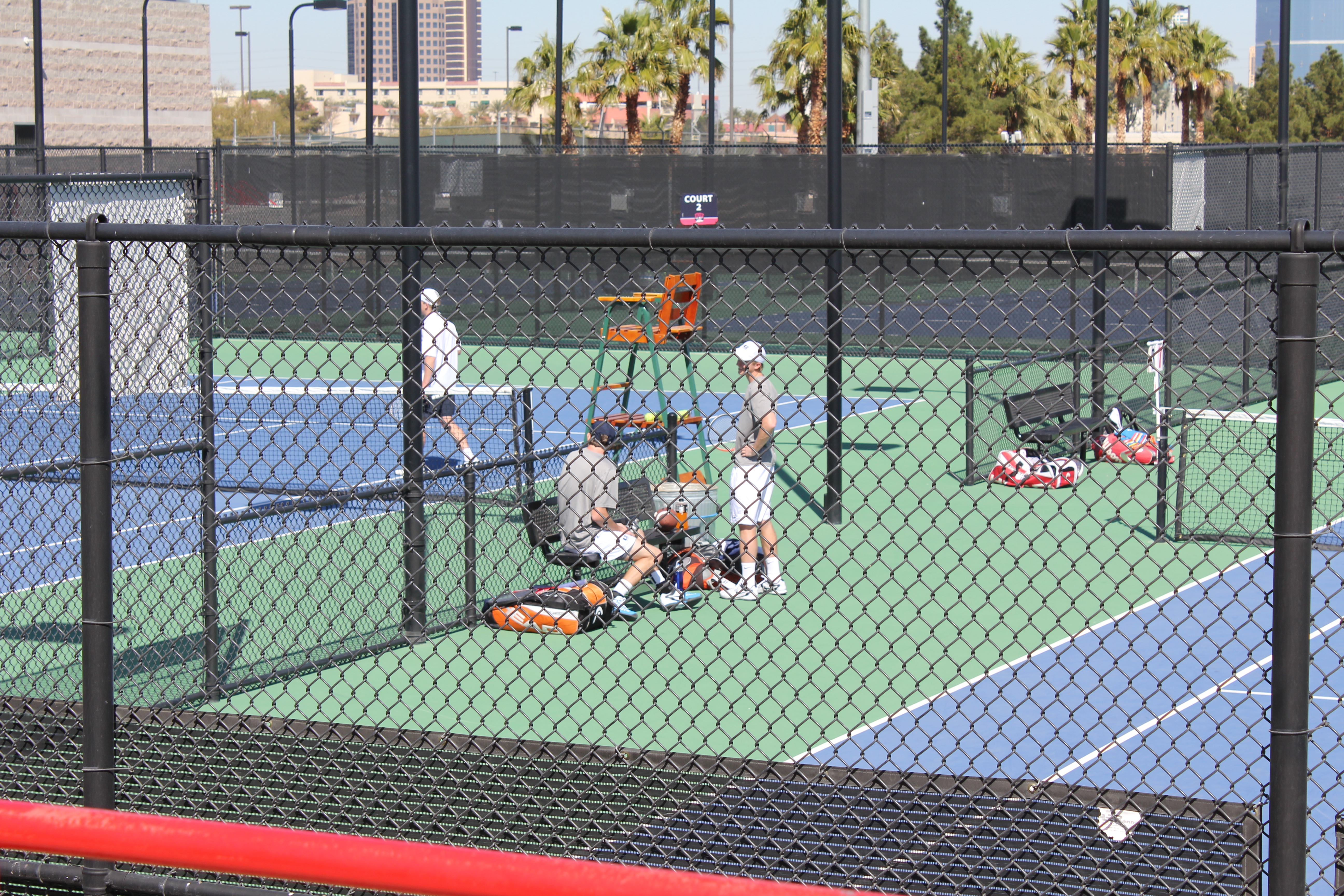 2012 Cabo Family Trip - Day 1 - Las Vegas (Nate Playing USU Tennis, Swimming)