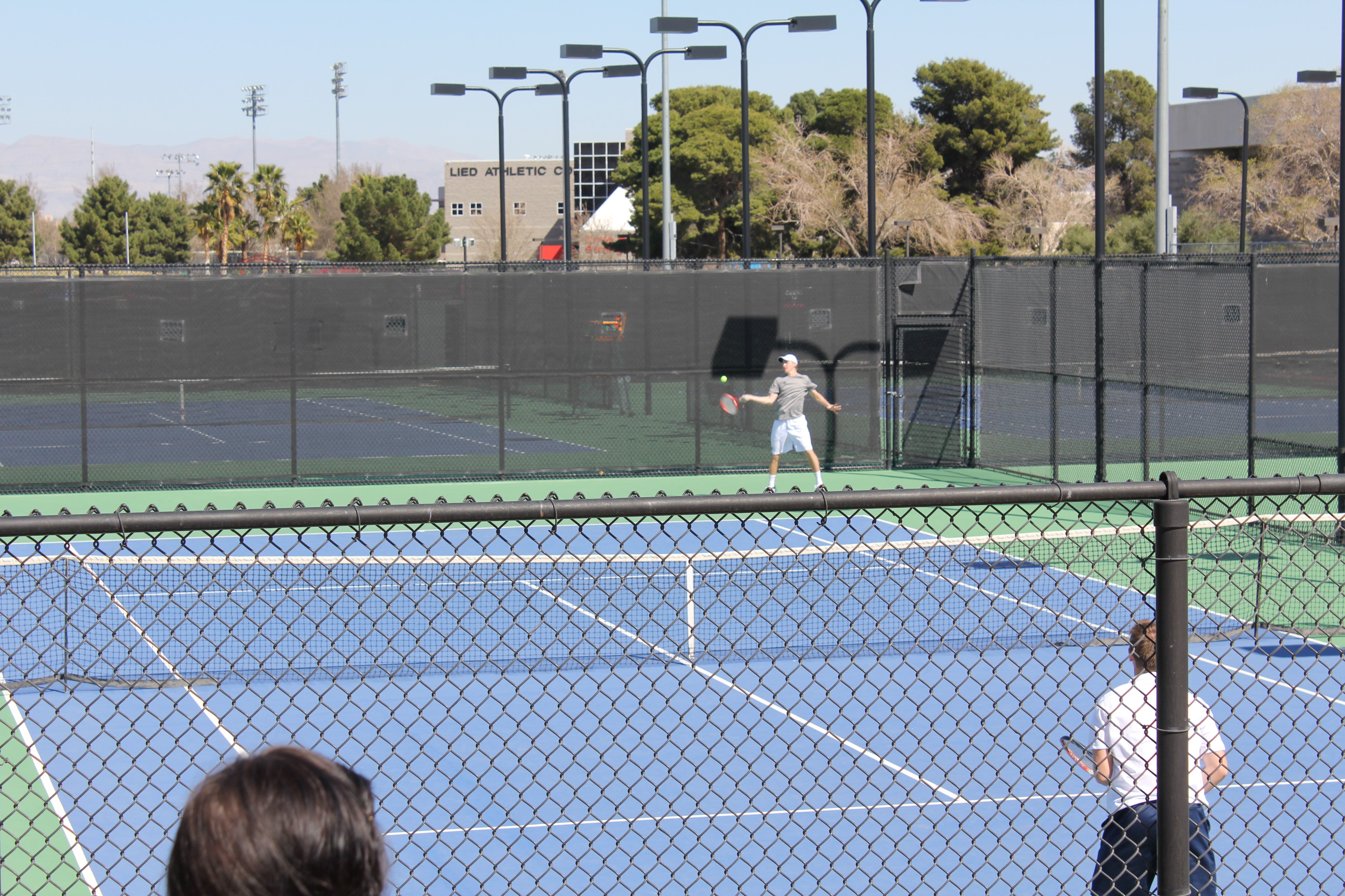 2012 Cabo Family Trip - Day 1 - Las Vegas (Nate Playing USU Tennis, Swimming)