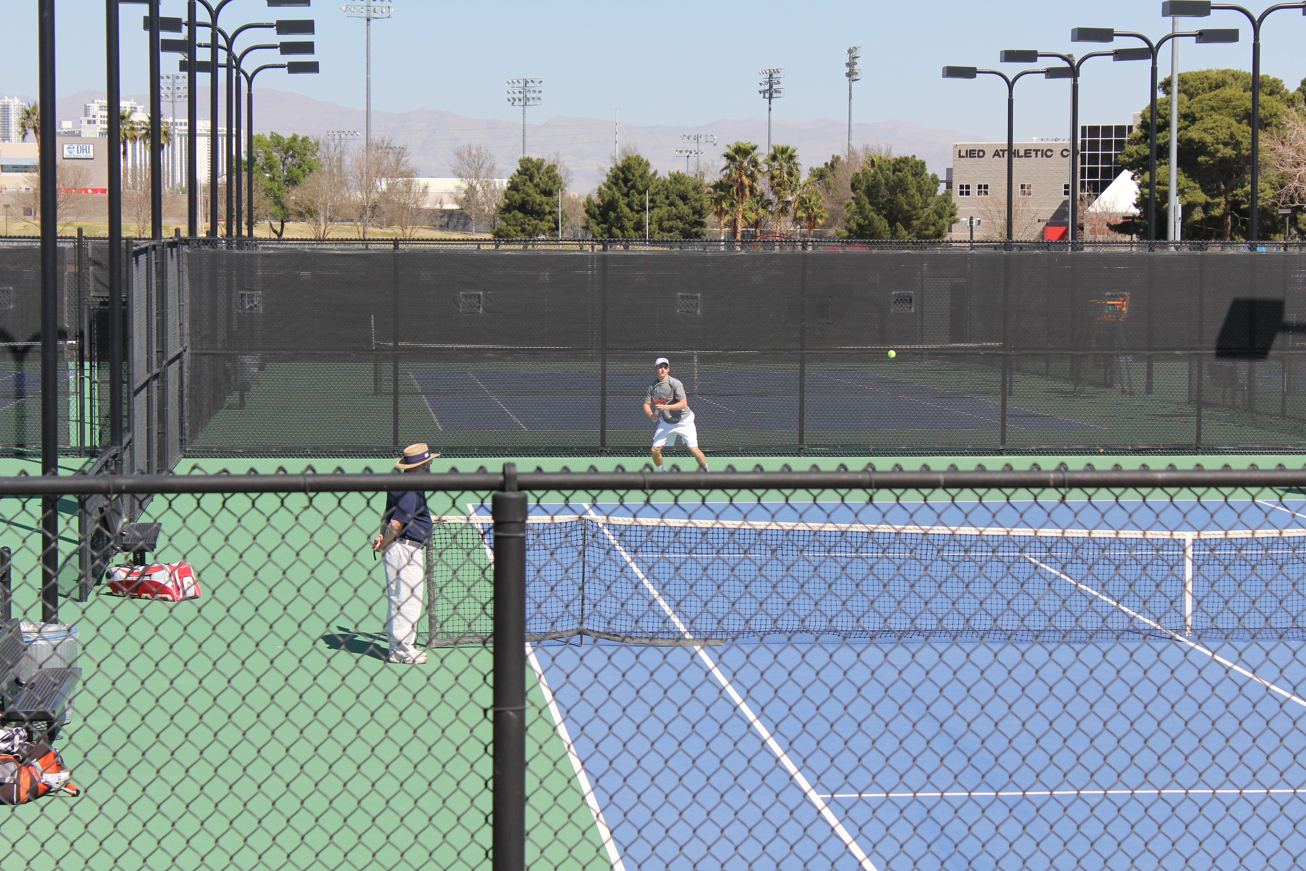 2012 Cabo Family Trip - Day 1 - Las Vegas (Nate Playing USU Tennis, Swimming)
