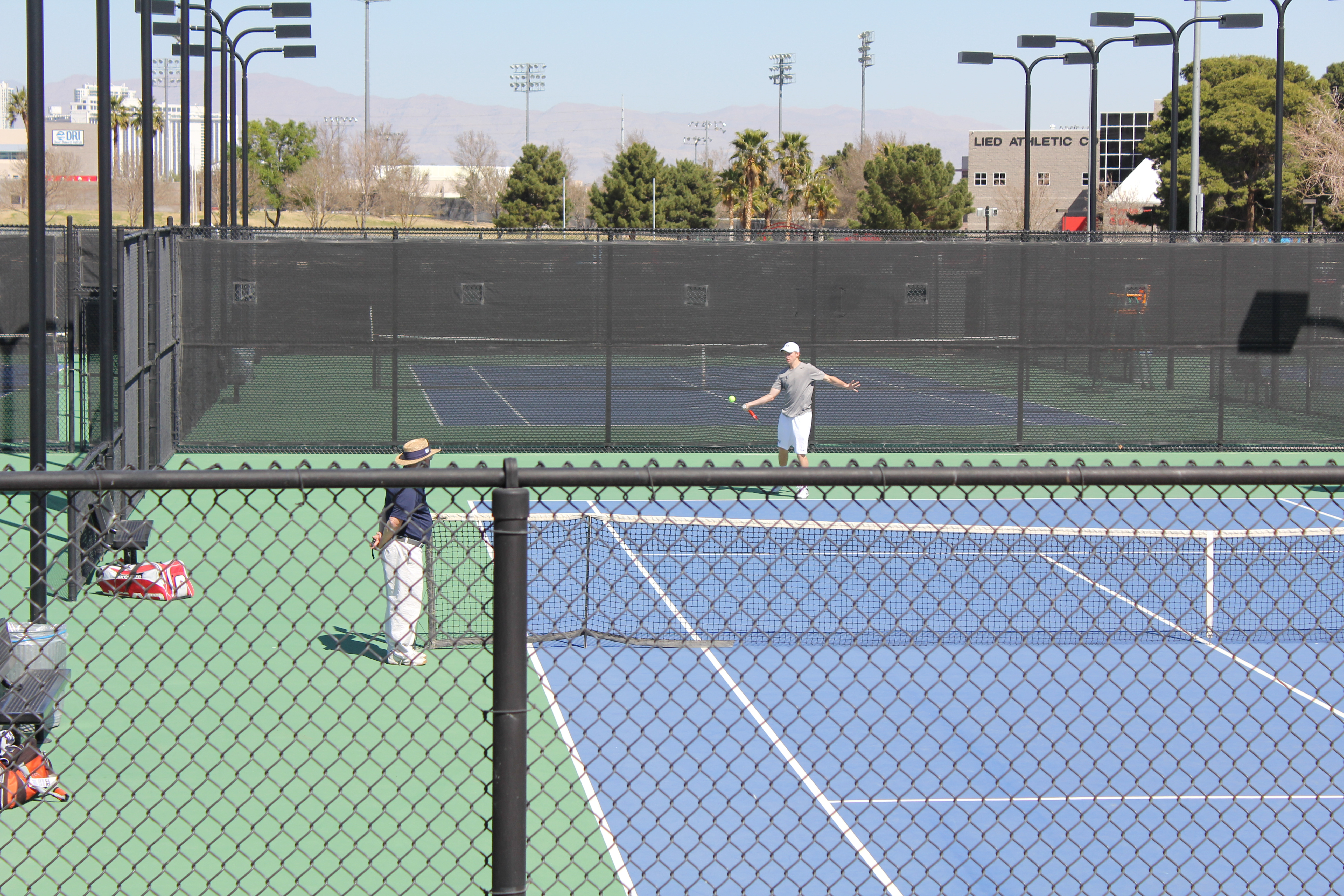 2012 Cabo Family Trip - Day 1 - Las Vegas (Nate Playing USU Tennis, Swimming)