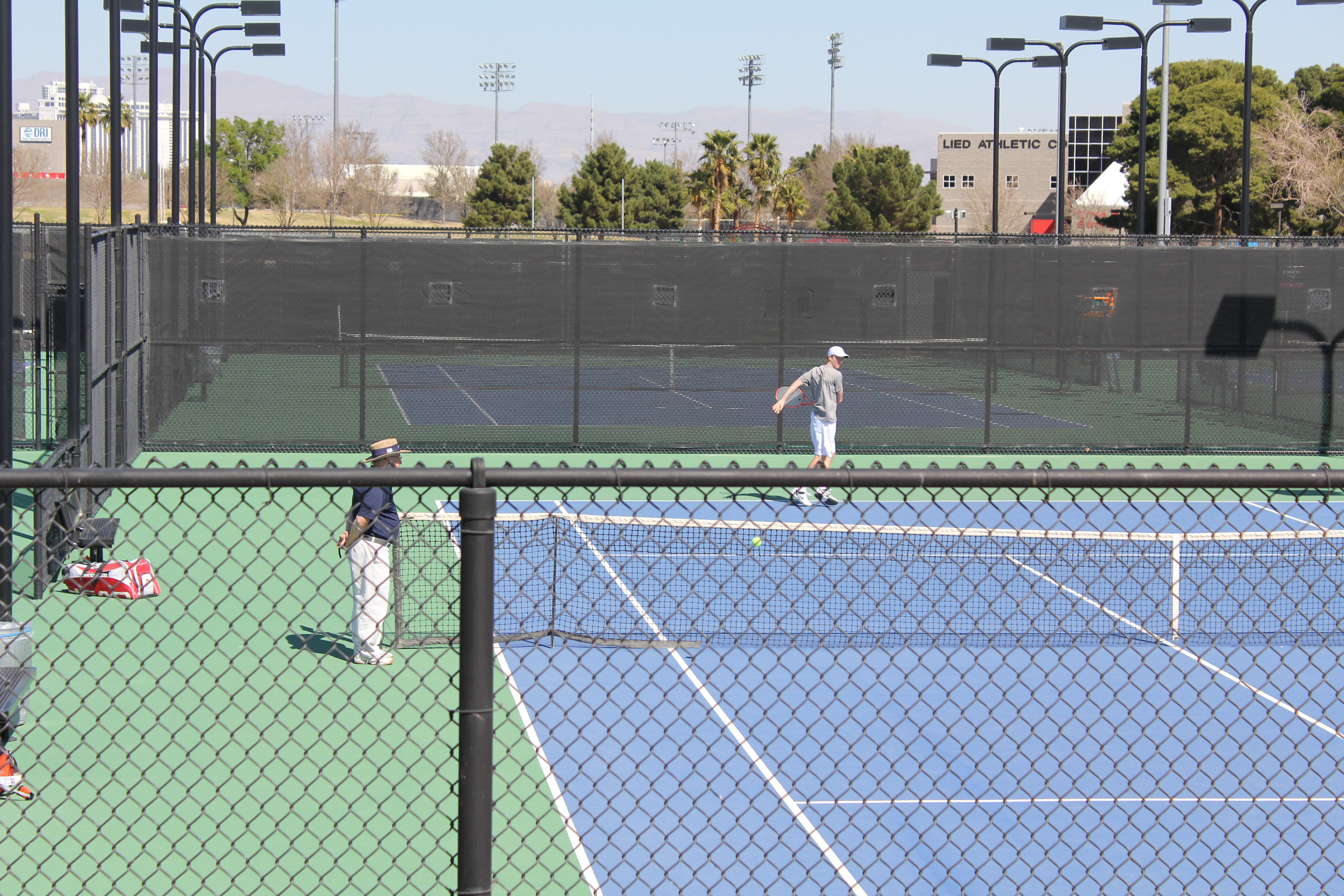 2012 Cabo Family Trip - Day 1 - Las Vegas (Nate Playing USU Tennis, Swimming)
