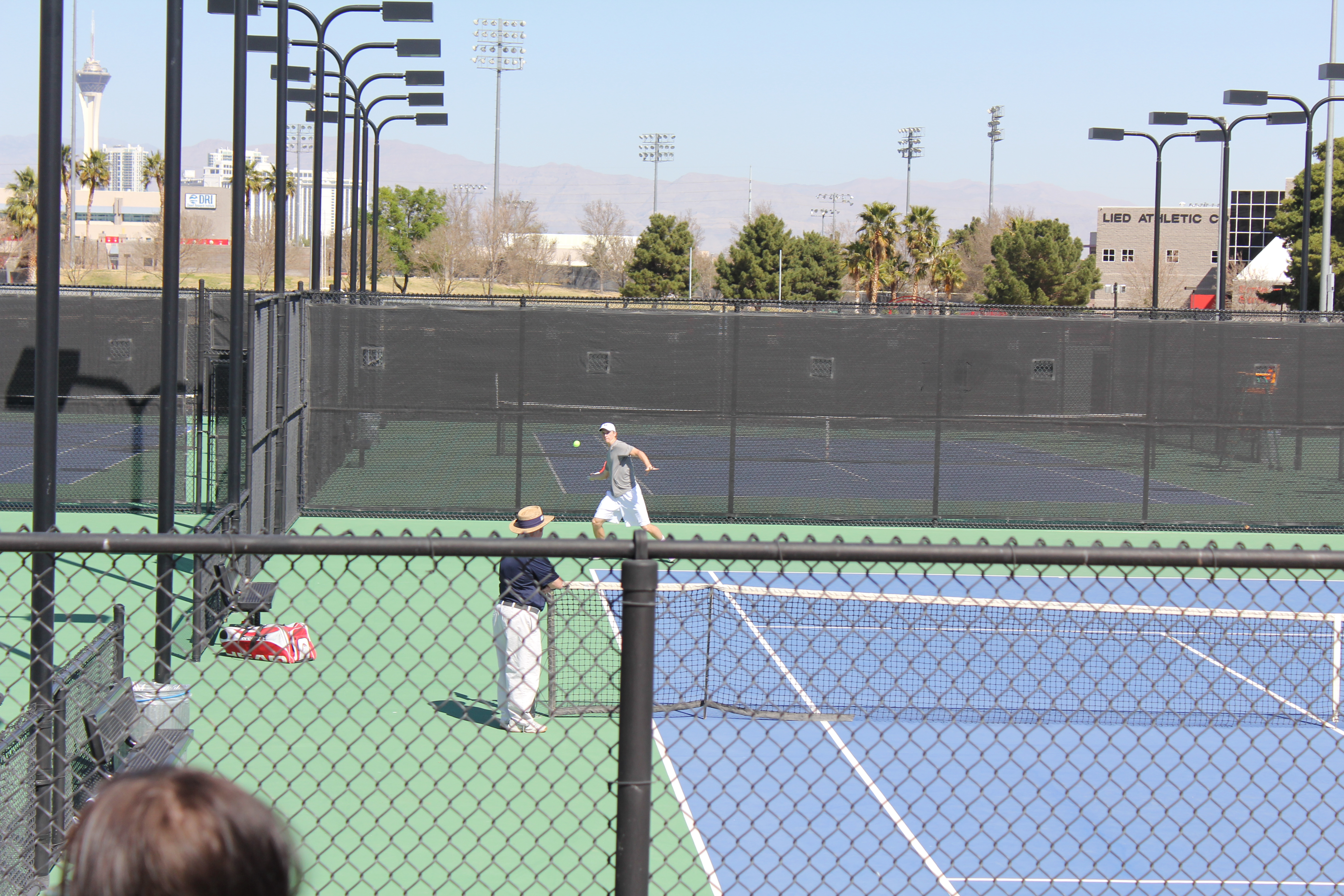 2012 Cabo Family Trip - Day 1 - Las Vegas (Nate Playing USU Tennis, Swimming)