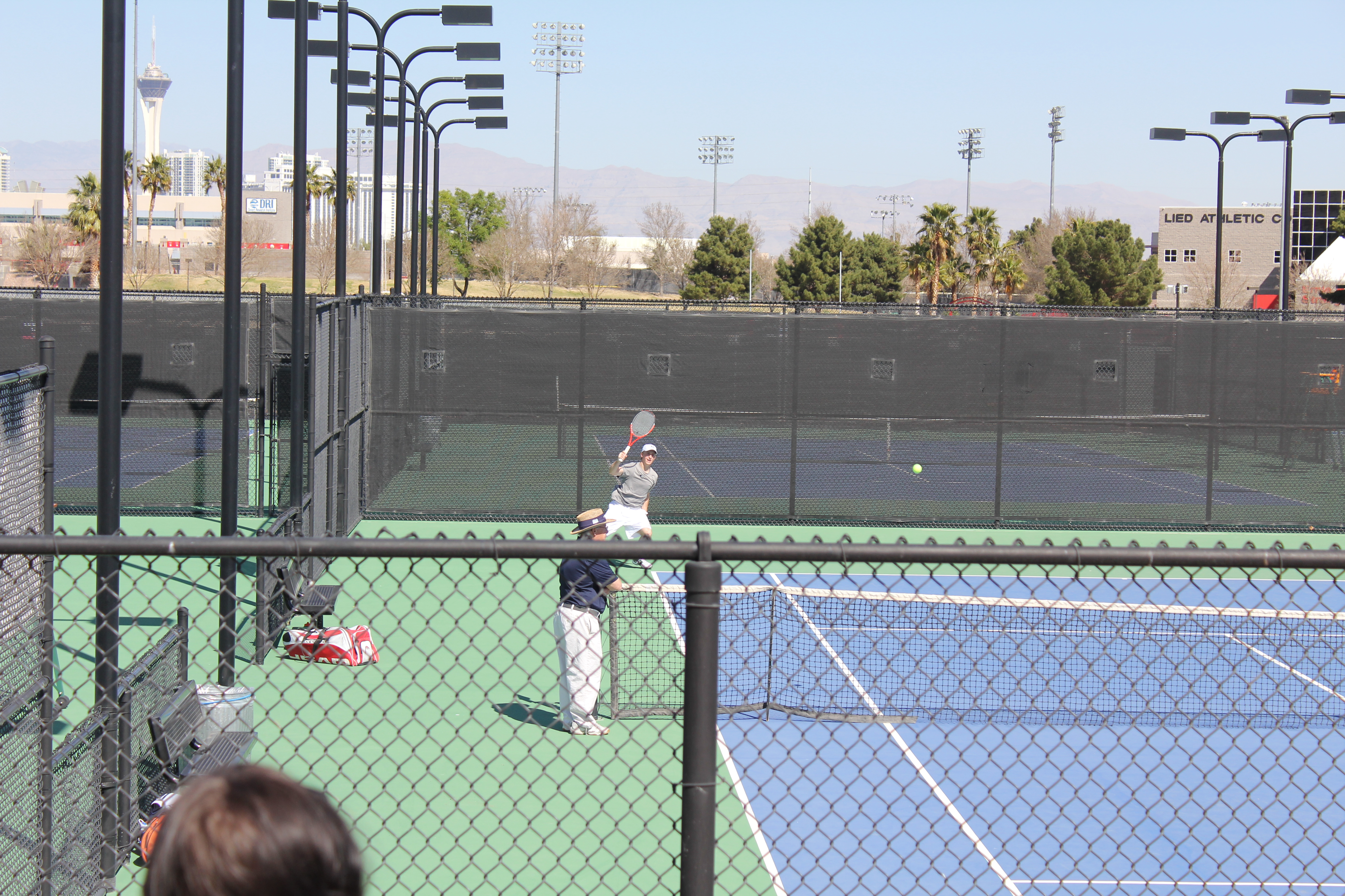 2012 Cabo Family Trip - Day 1 - Las Vegas (Nate Playing USU Tennis, Swimming)