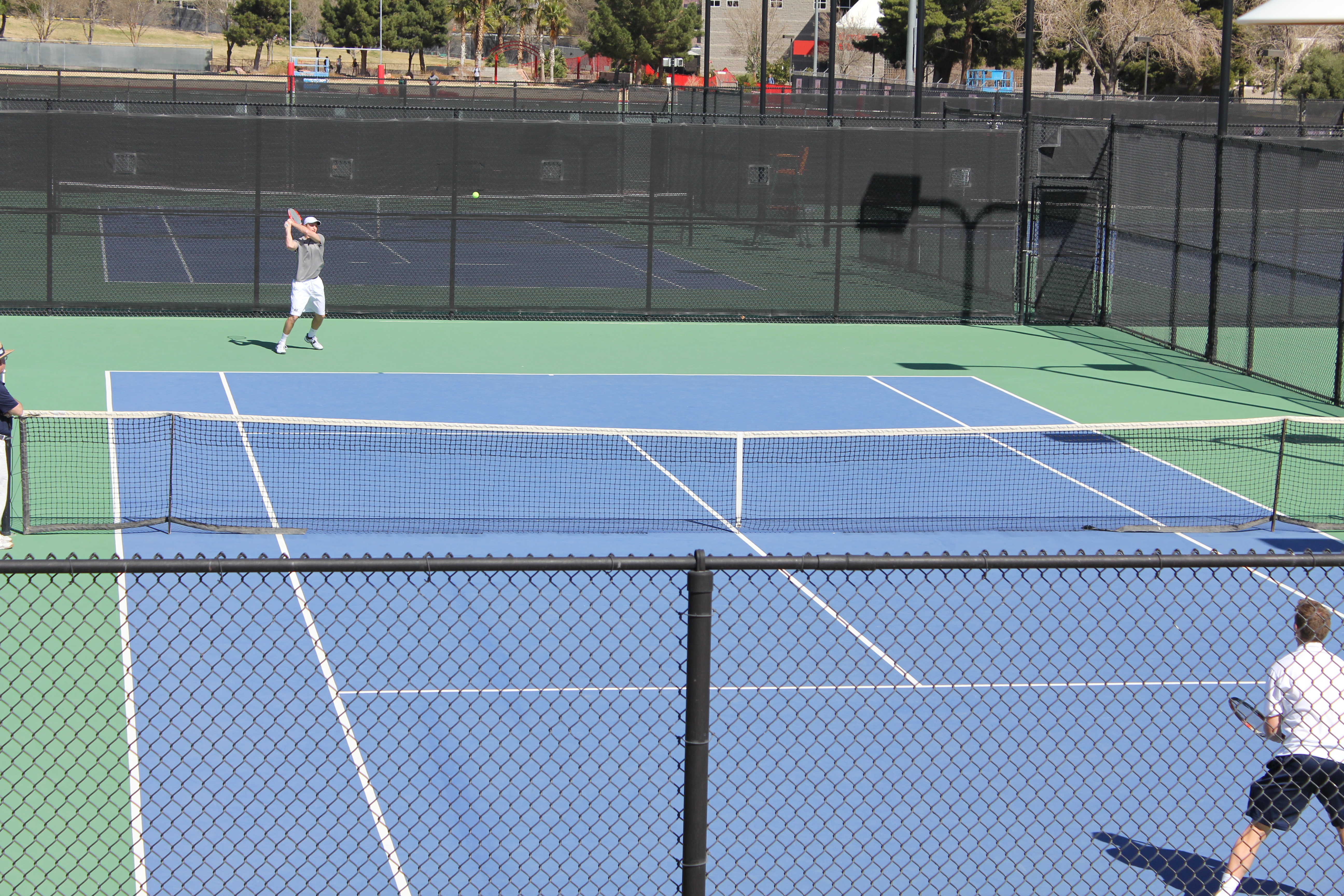 2012 Cabo Family Trip - Day 1 - Las Vegas (Nate Playing USU Tennis, Swimming)