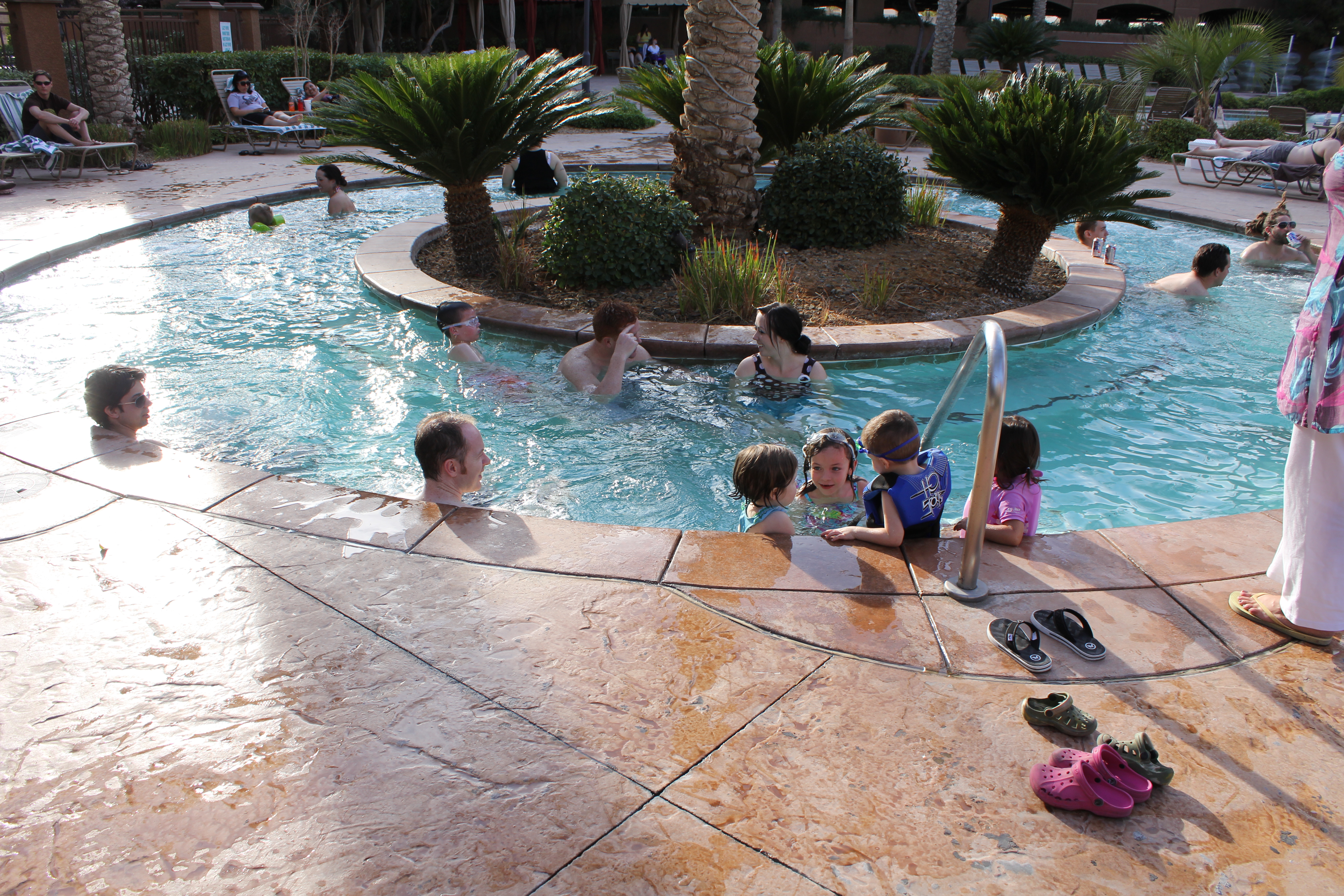 2012 Cabo Family Trip - Day 1 - Las Vegas (Nate Playing USU Tennis, Swimming)