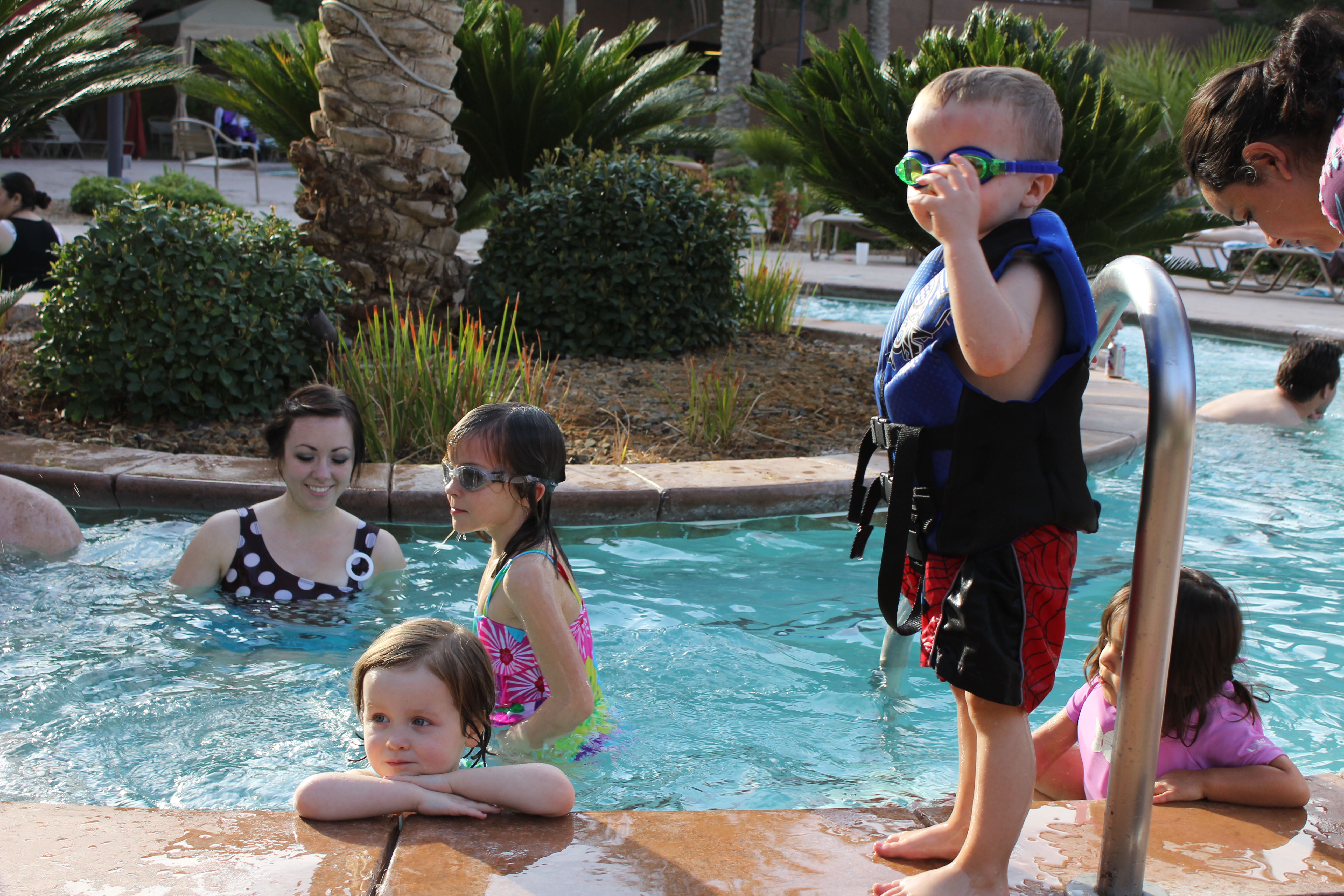 2012 Cabo Family Trip - Day 1 - Las Vegas (Nate Playing USU Tennis, Swimming)