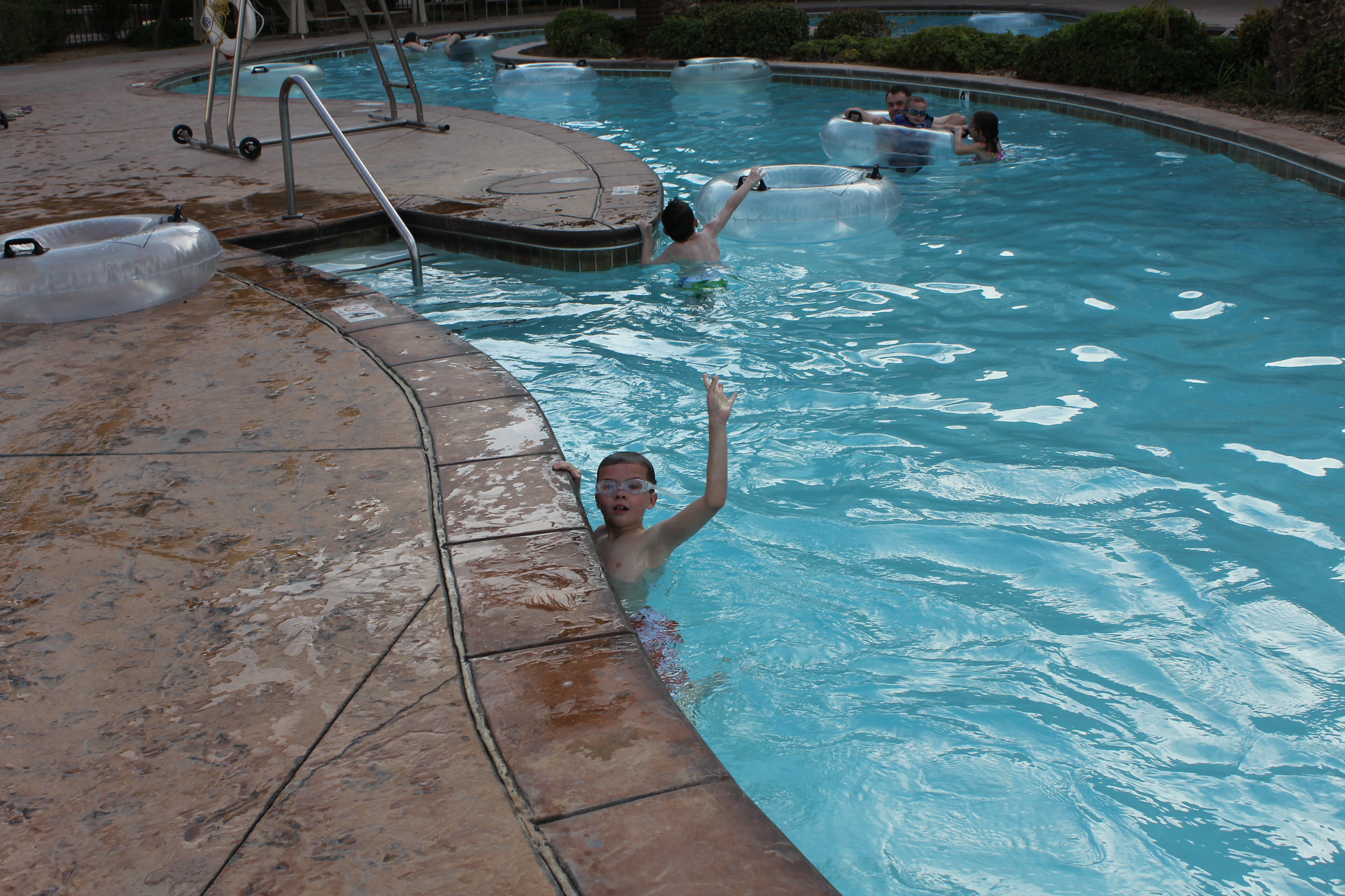 2012 Cabo Family Trip - Day 1 - Las Vegas (Nate Playing USU Tennis, Swimming)