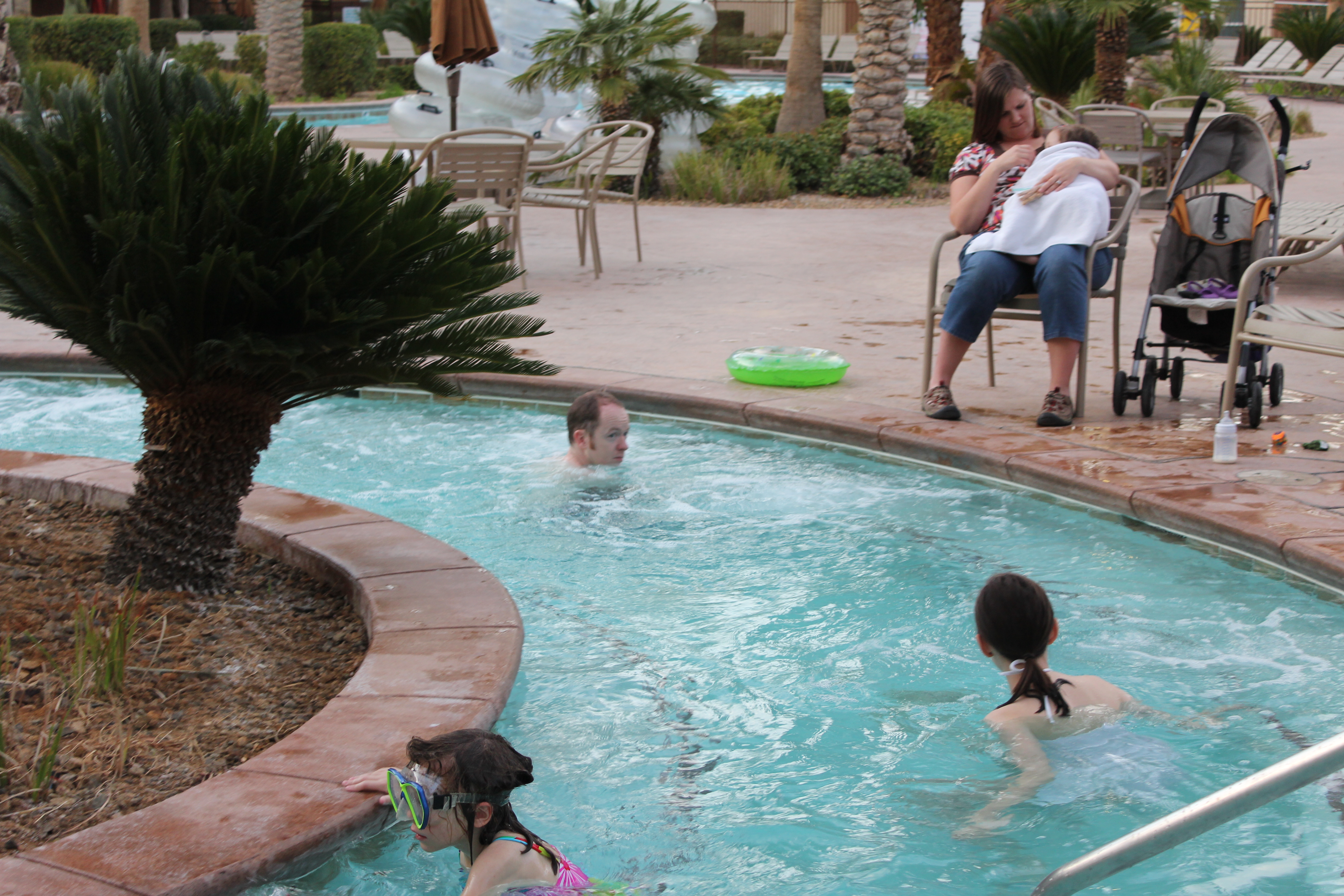 2012 Cabo Family Trip - Day 1 - Las Vegas (Nate Playing USU Tennis, Swimming)