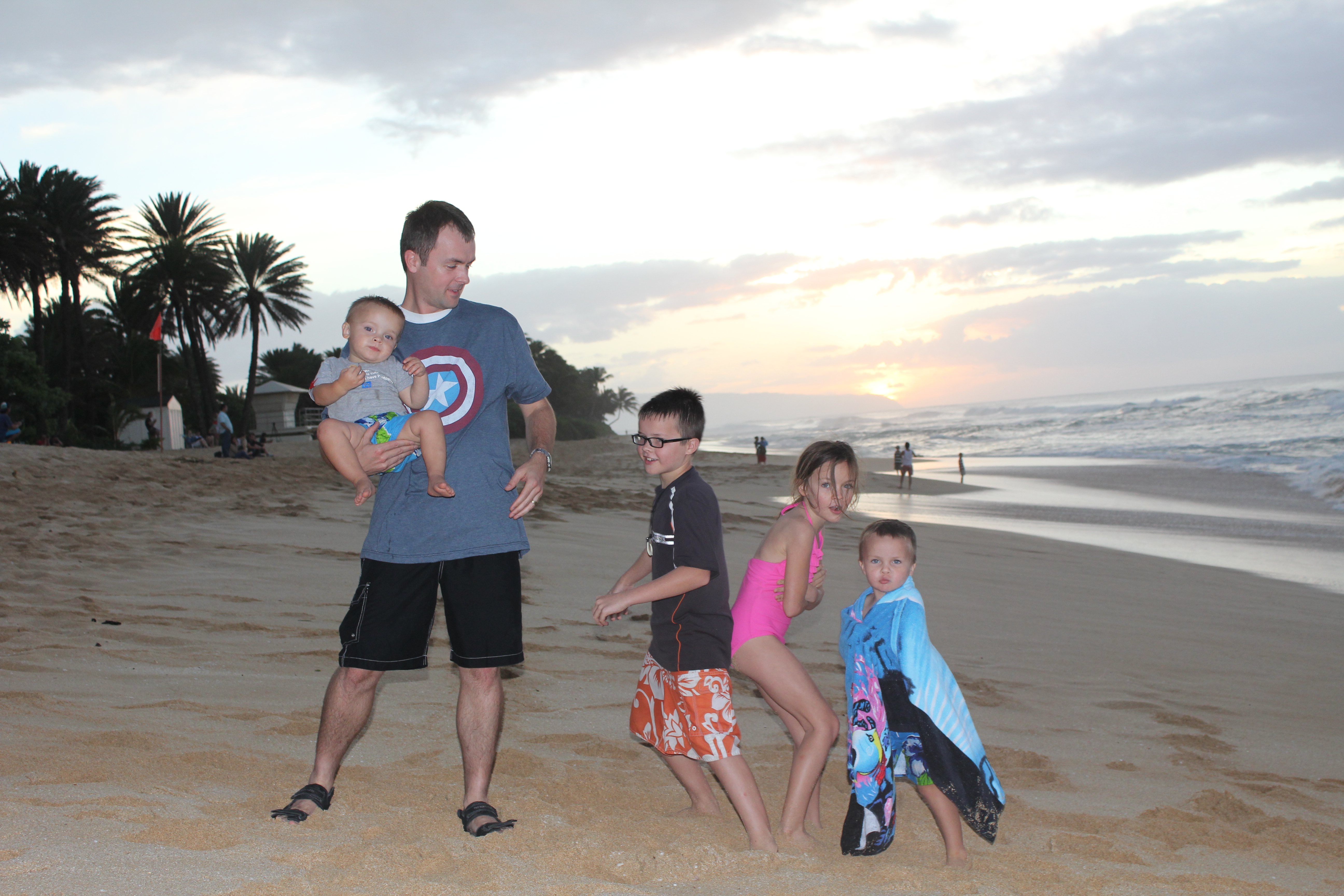 2012 Hawaii Family Trip - Day 11 (Seal, Ted's Bakery, Dole Plantation, Giant Waves, Sunset on Sunset Beach, Gecko)