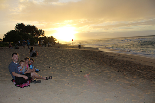 2012 Hawaii Family Trip - Day 11 (Seal, Ted's Bakery, Dole Plantation, Giant Waves, Sunset on Sunset Beach, Gecko)