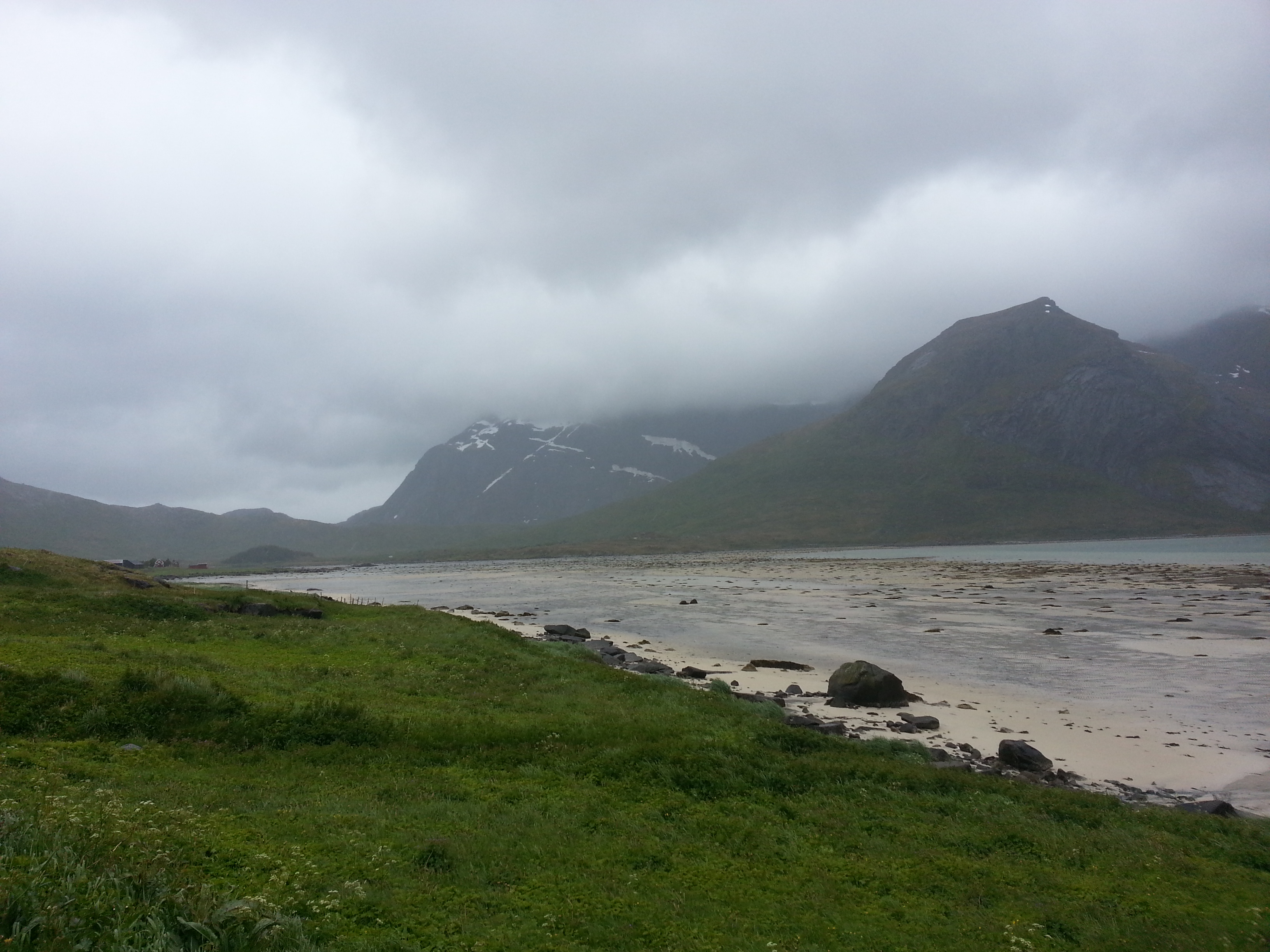 2014 Europe Trip Day 18 - Norway (Lofoten Islands: Sordal Tunnel (4 miles),  Sloverfjord Tunnel (2 miles), Chocolate Chip Rolls, Svolvaer, Lofoten Stockfish (Hanging Cod), Fishing Village Named Å, Snails, Fiskeburger (Fish Burger), Wild Reindeer) 