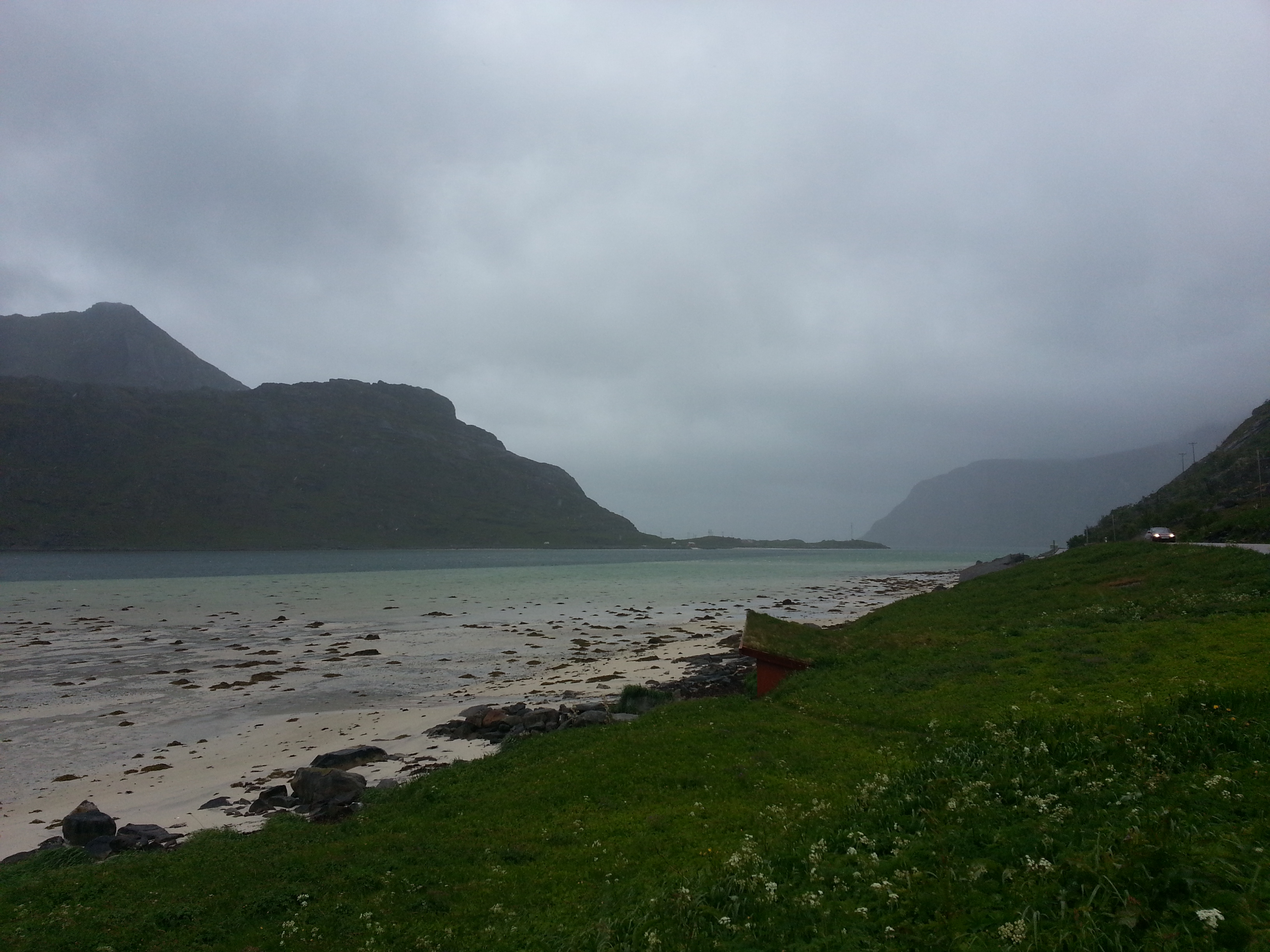 2014 Europe Trip Day 18 - Norway (Lofoten Islands: Sordal Tunnel (4 miles),  Sloverfjord Tunnel (2 miles), Chocolate Chip Rolls, Svolvaer, Lofoten Stockfish (Hanging Cod), Fishing Village Named Å, Snails, Fiskeburger (Fish Burger), Wild Reindeer) 