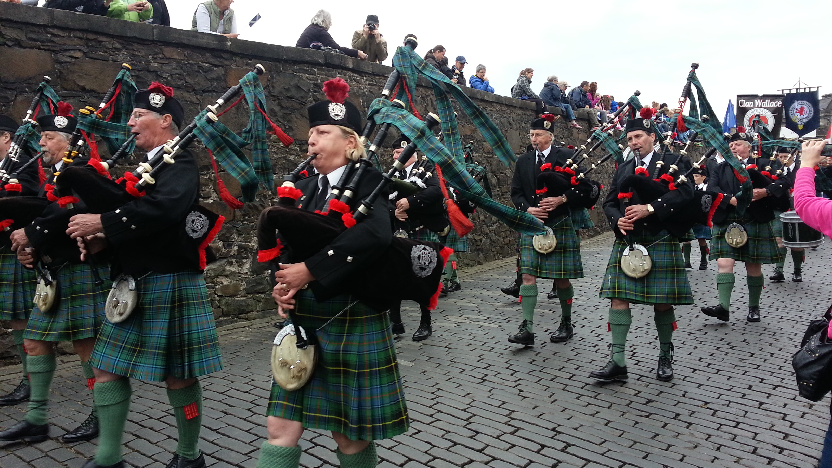 2014 Europe Trip Day 24 - Scotland (Crookston Castle, Paisley Missionary Flat (Walker Street), Lawn Bowling Pitch, Irn Bru, Church of the Holy Rude, Stirling Castle, 2014 Pipefest Stirling)