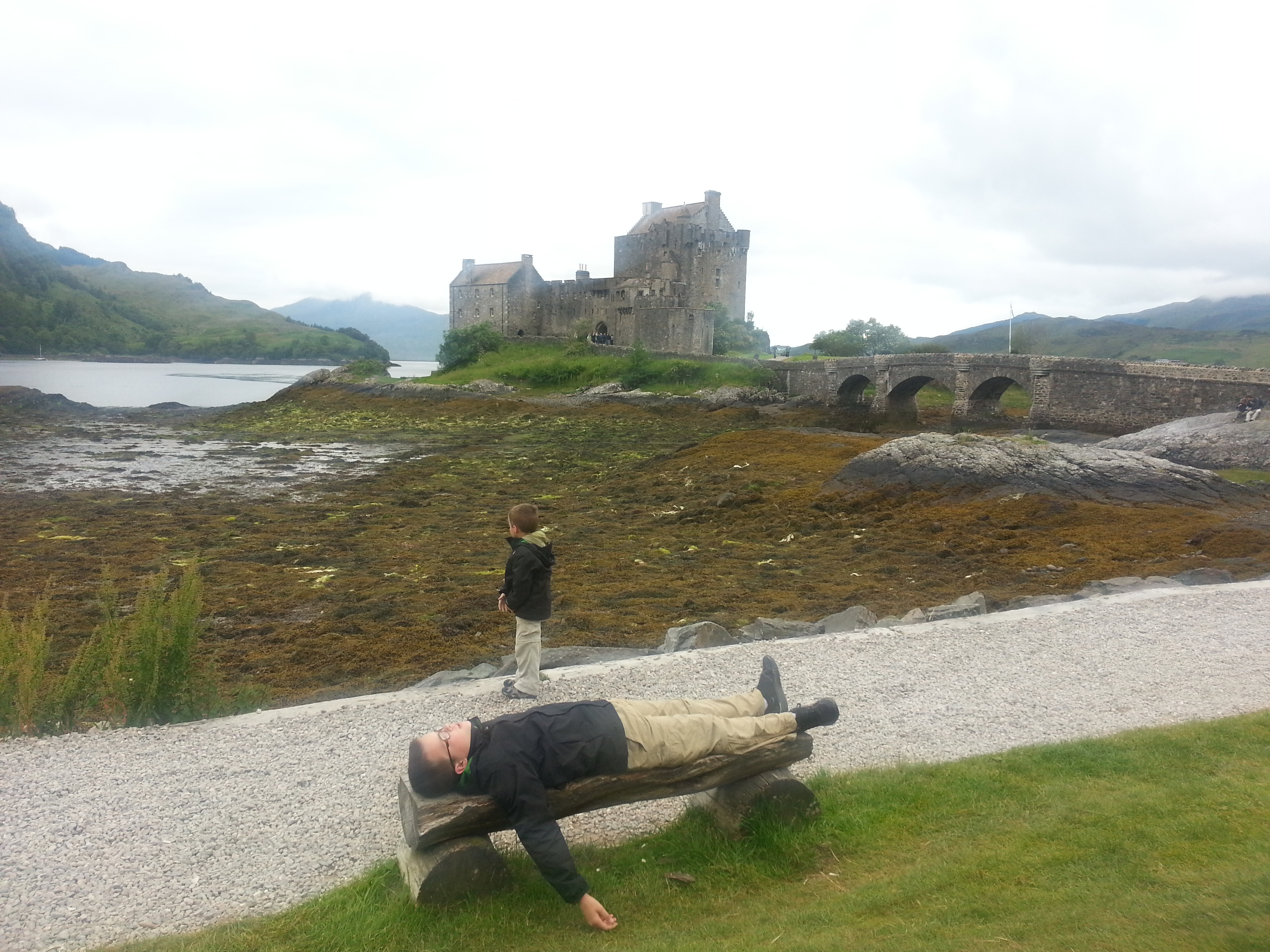 2014 Europe Trip Day 27 - Scotland (Muesli, Hogwarts Express Train (Jacobite Steam Train, Glenfinnan Viaduct), Fort William, Ben Nevis, Highland Bagpiper, Eilean Donan Castle, Isle of Skye, Portree, Old Man of Storr, Kilt Rock, Uig, Quiraing, Peat Fields)