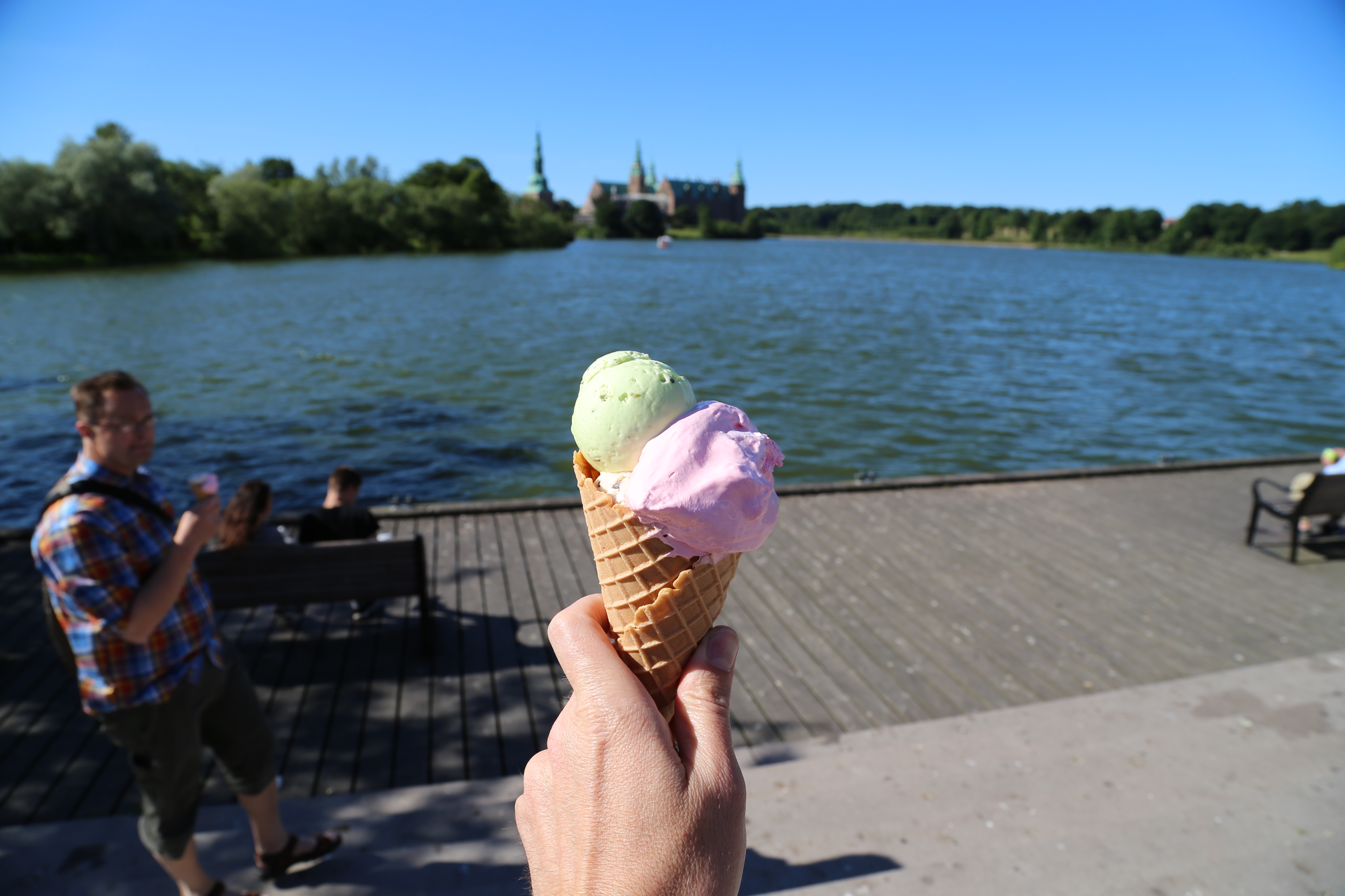 2014 Europe Trip Day 11 - Denmark (Visiting Kaare, Andrea, Jonas, & Anna, Frederiksborg Palace, Carl Bloch Paintings, Dressing up, Danish Ice Cream with Guf, Pasta with Ketchup, Stegt Kylling (Roast Chicken), Strawberries & Danish Summer Cream (Koldskal))