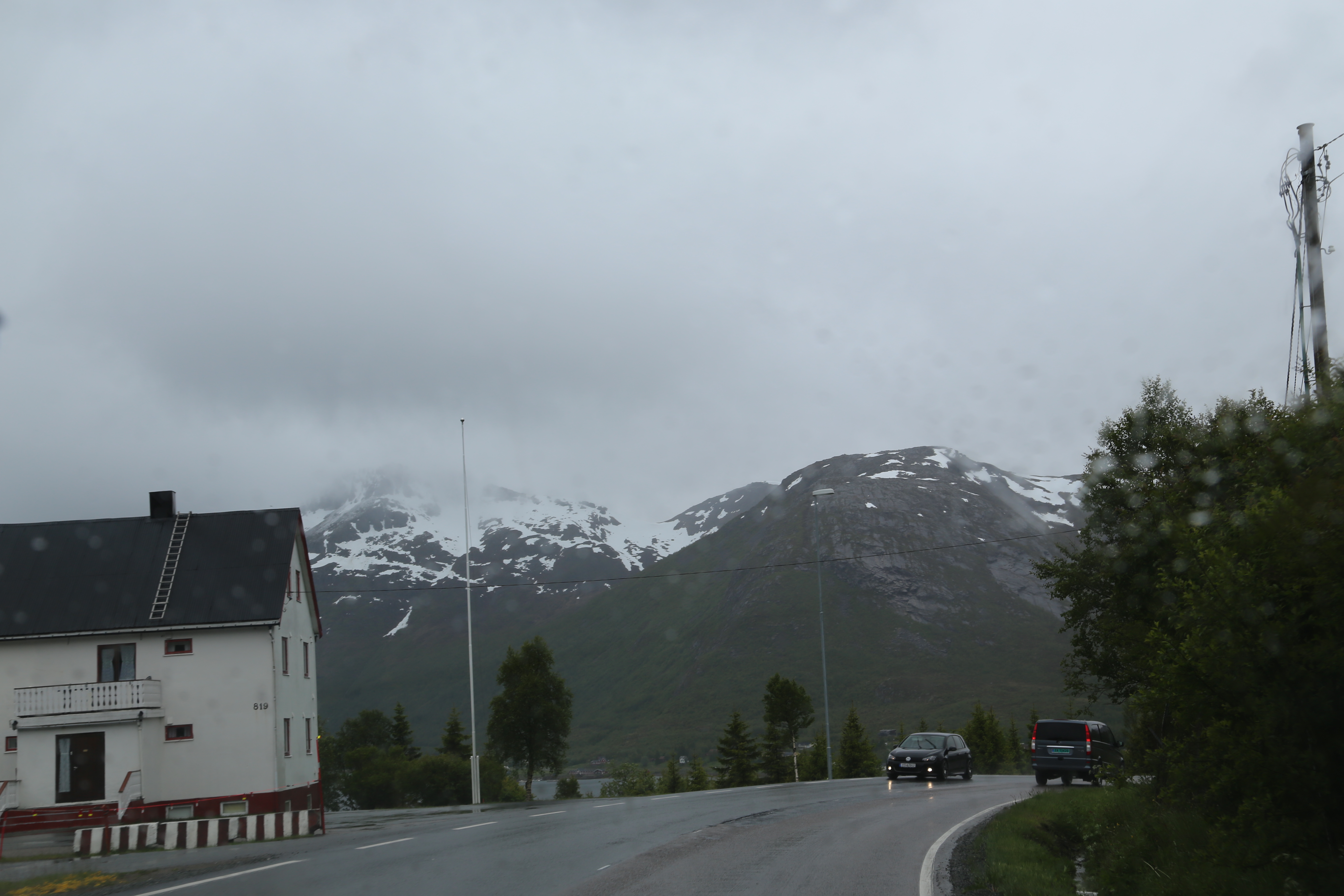 2014 Europe Trip Day 18 - Norway (Lofoten Islands: Sordal Tunnel (4 miles),  Sloverfjord Tunnel (2 miles), Chocolate Chip Rolls, Svolvaer, Lofoten Stockfish (Hanging Cod), Fishing Village Named Å, Snails, Fiskeburger (Fish Burger), Wild Reindeer) 