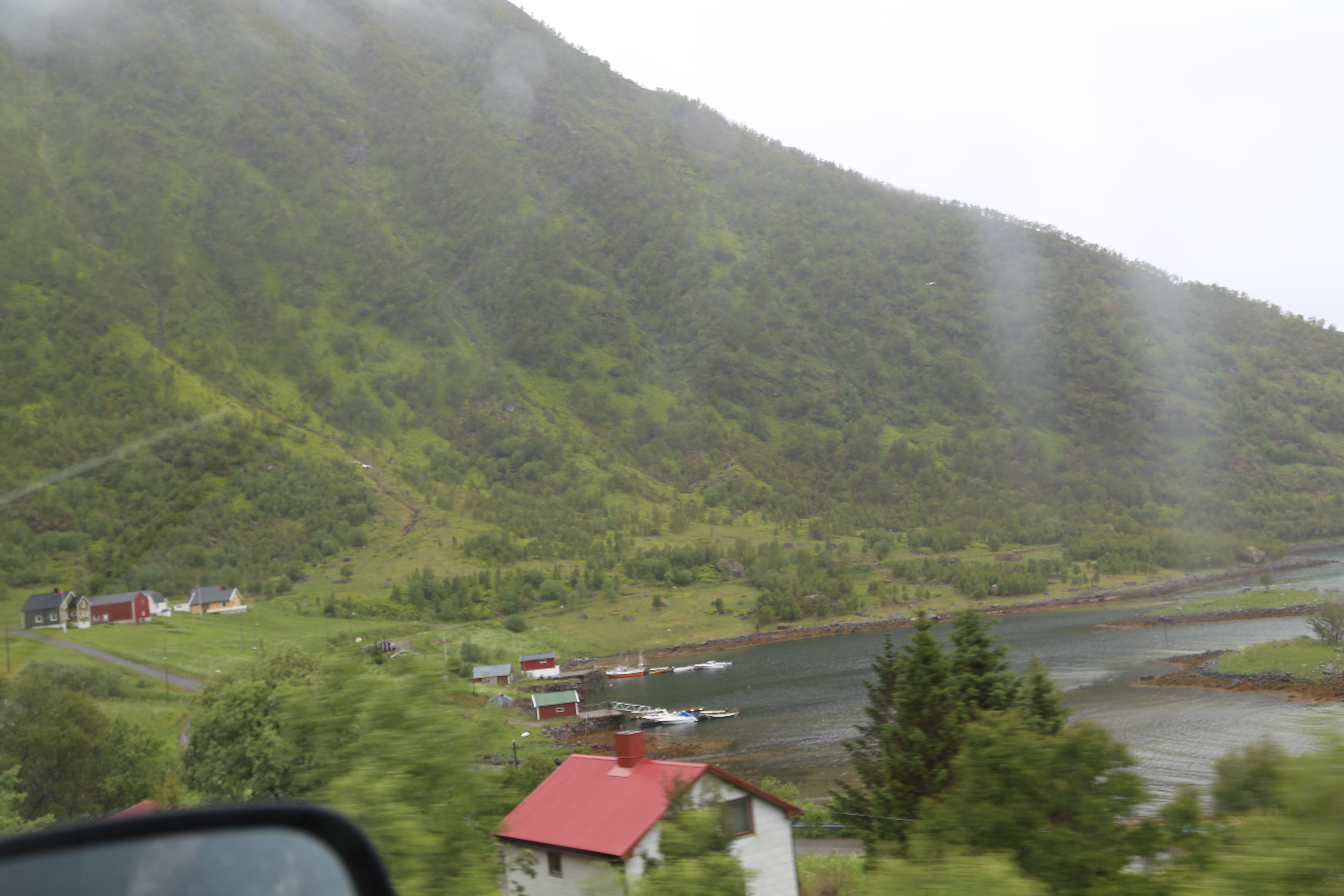 2014 Europe Trip Day 18 - Norway (Lofoten Islands: Sordal Tunnel (4 miles),  Sloverfjord Tunnel (2 miles), Chocolate Chip Rolls, Svolvaer, Lofoten Stockfish (Hanging Cod), Fishing Village Named Å, Snails, Fiskeburger (Fish Burger), Wild Reindeer) 