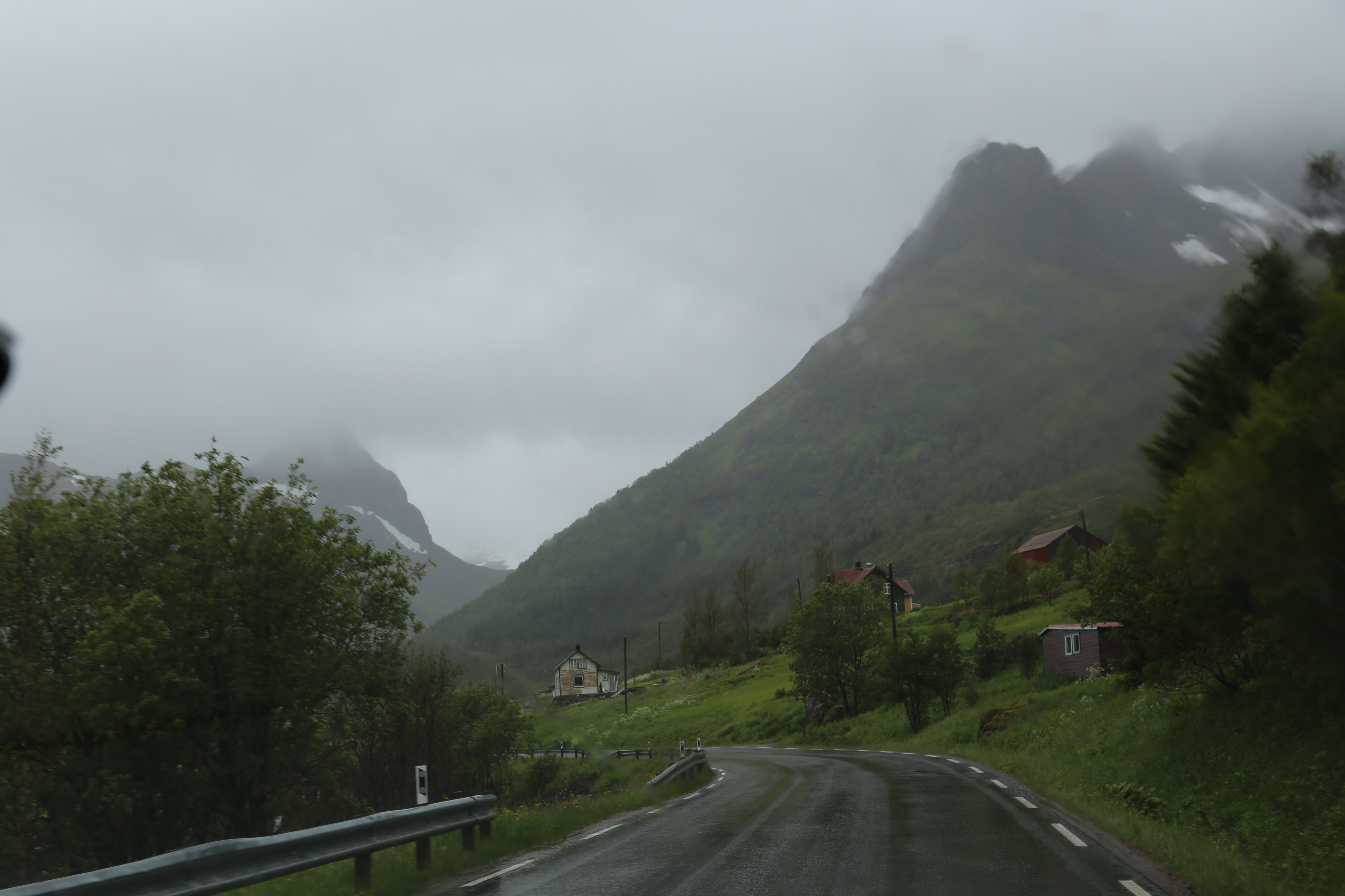 2014 Europe Trip Day 18 - Norway (Lofoten Islands: Sordal Tunnel (4 miles),  Sloverfjord Tunnel (2 miles), Chocolate Chip Rolls, Svolvaer, Lofoten Stockfish (Hanging Cod), Fishing Village Named Å, Snails, Fiskeburger (Fish Burger), Wild Reindeer) 