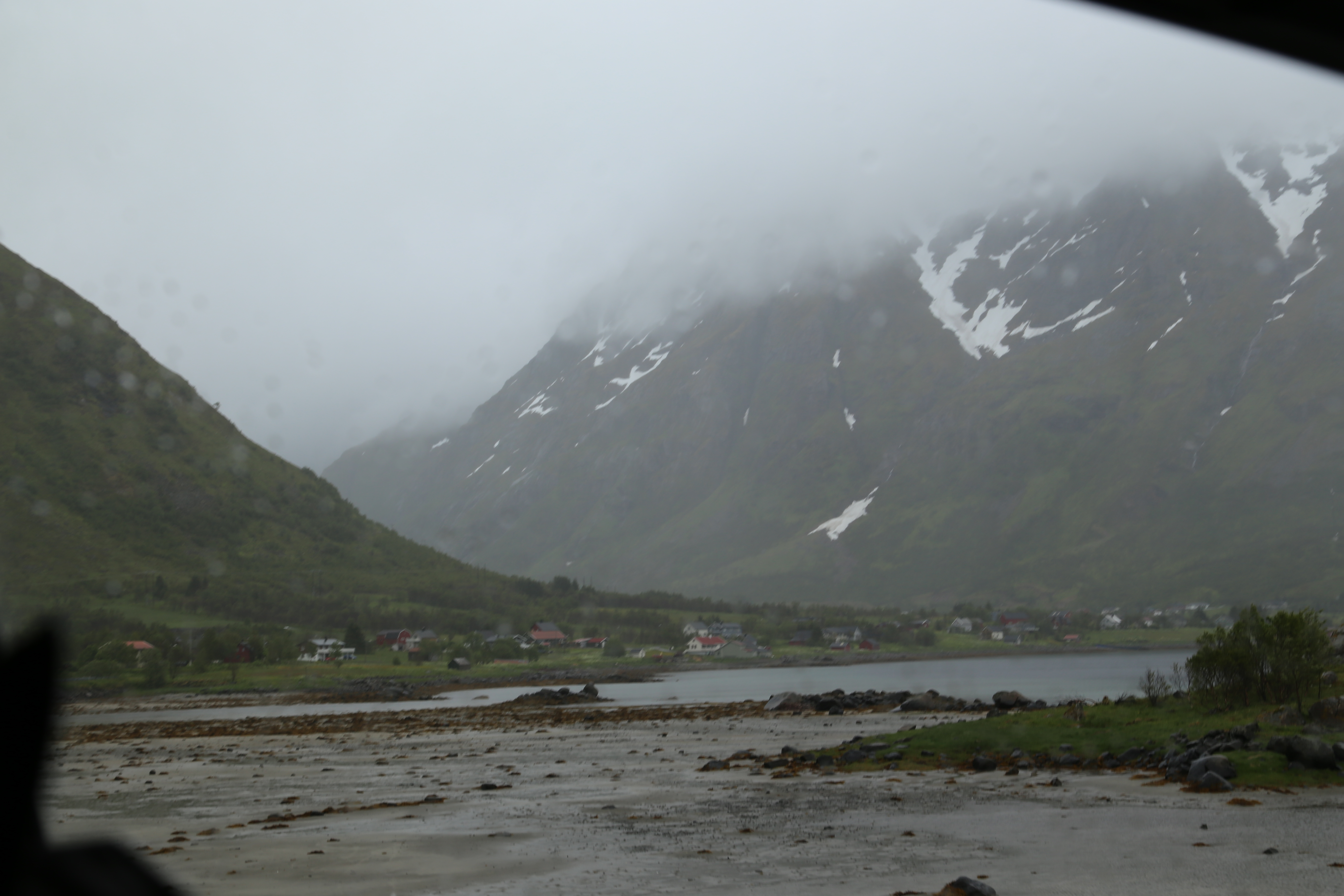 2014 Europe Trip Day 18 - Norway (Lofoten Islands: Sordal Tunnel (4 miles),  Sloverfjord Tunnel (2 miles), Chocolate Chip Rolls, Svolvaer, Lofoten Stockfish (Hanging Cod), Fishing Village Named Å, Snails, Fiskeburger (Fish Burger), Wild Reindeer) 