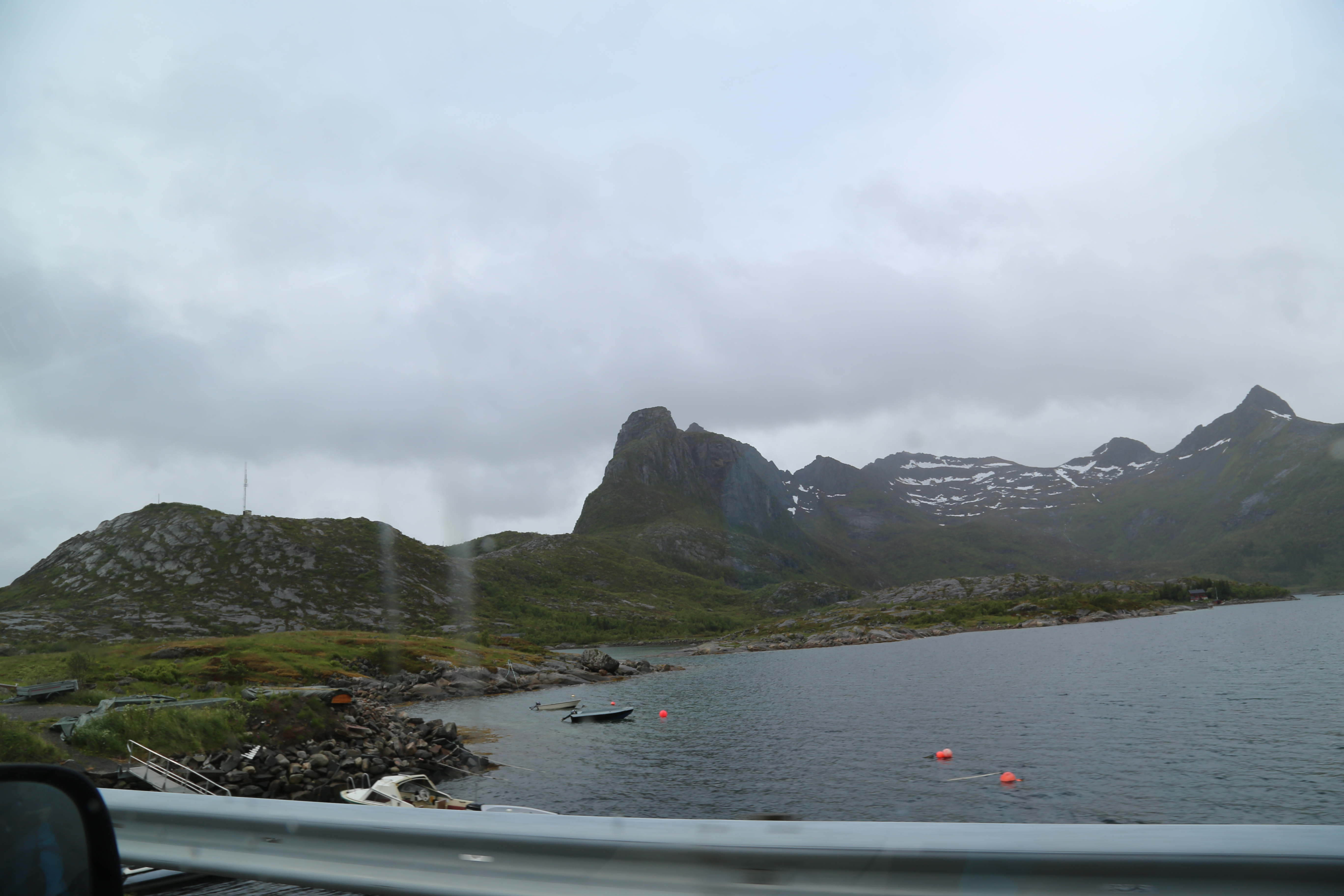 2014 Europe Trip Day 18 - Norway (Lofoten Islands: Sordal Tunnel (4 miles),  Sloverfjord Tunnel (2 miles), Chocolate Chip Rolls, Svolvaer, Lofoten Stockfish (Hanging Cod), Fishing Village Named Å, Snails, Fiskeburger (Fish Burger), Wild Reindeer) 