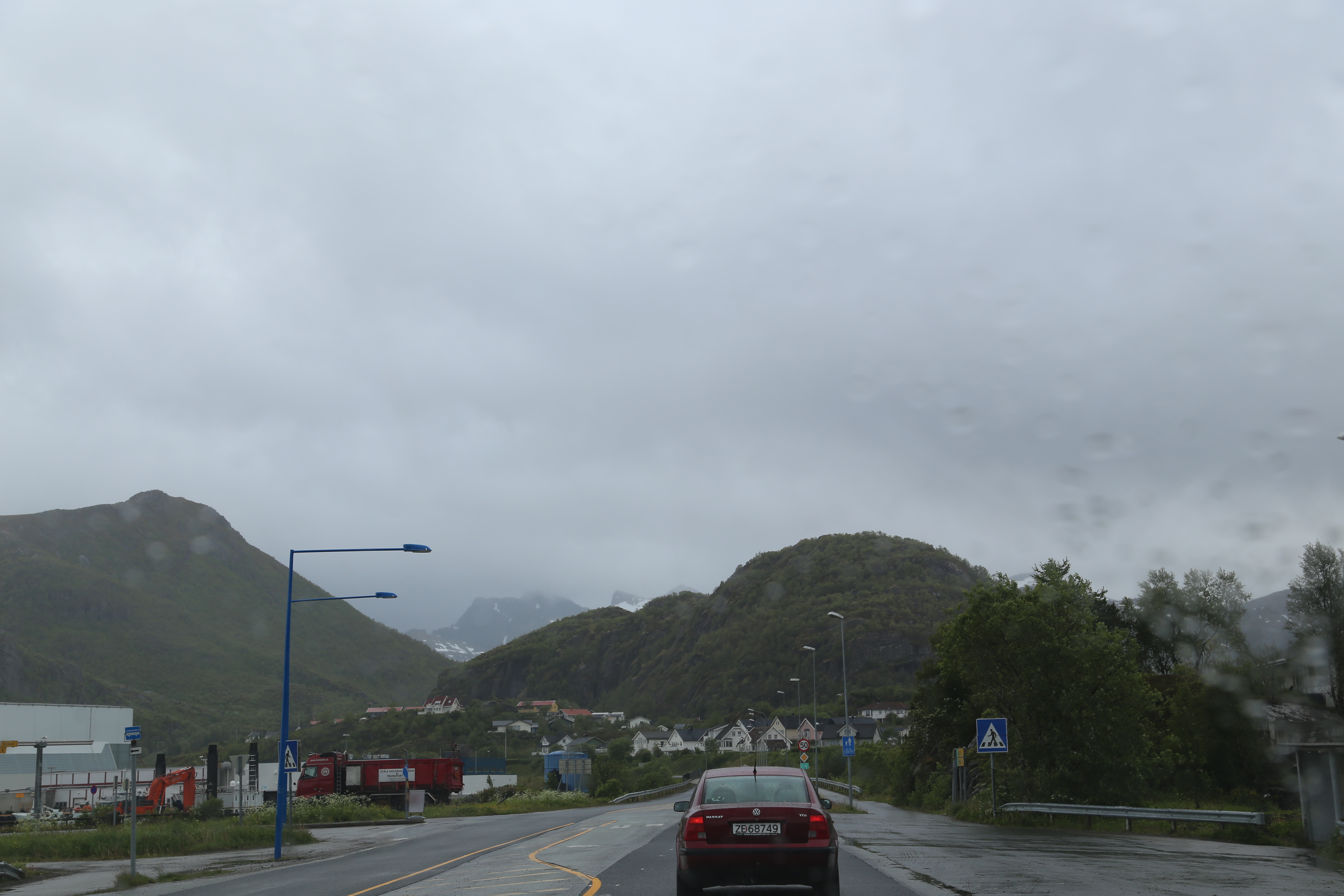 2014 Europe Trip Day 18 - Norway (Lofoten Islands: Sordal Tunnel (4 miles),  Sloverfjord Tunnel (2 miles), Chocolate Chip Rolls, Svolvaer, Lofoten Stockfish (Hanging Cod), Fishing Village Named Å, Snails, Fiskeburger (Fish Burger), Wild Reindeer) 