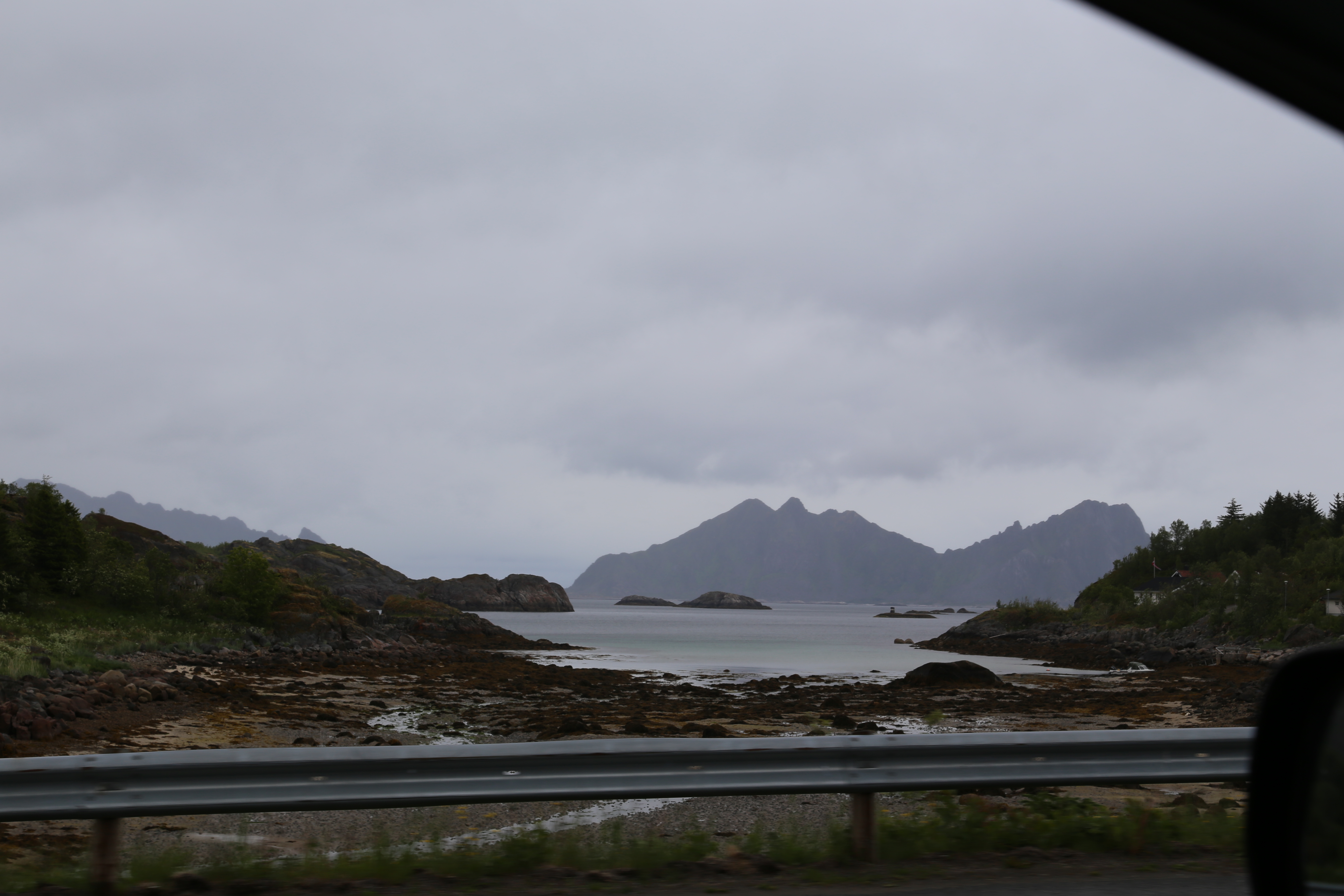 2014 Europe Trip Day 18 - Norway (Lofoten Islands: Sordal Tunnel (4 miles),  Sloverfjord Tunnel (2 miles), Chocolate Chip Rolls, Svolvaer, Lofoten Stockfish (Hanging Cod), Fishing Village Named Å, Snails, Fiskeburger (Fish Burger), Wild Reindeer) 