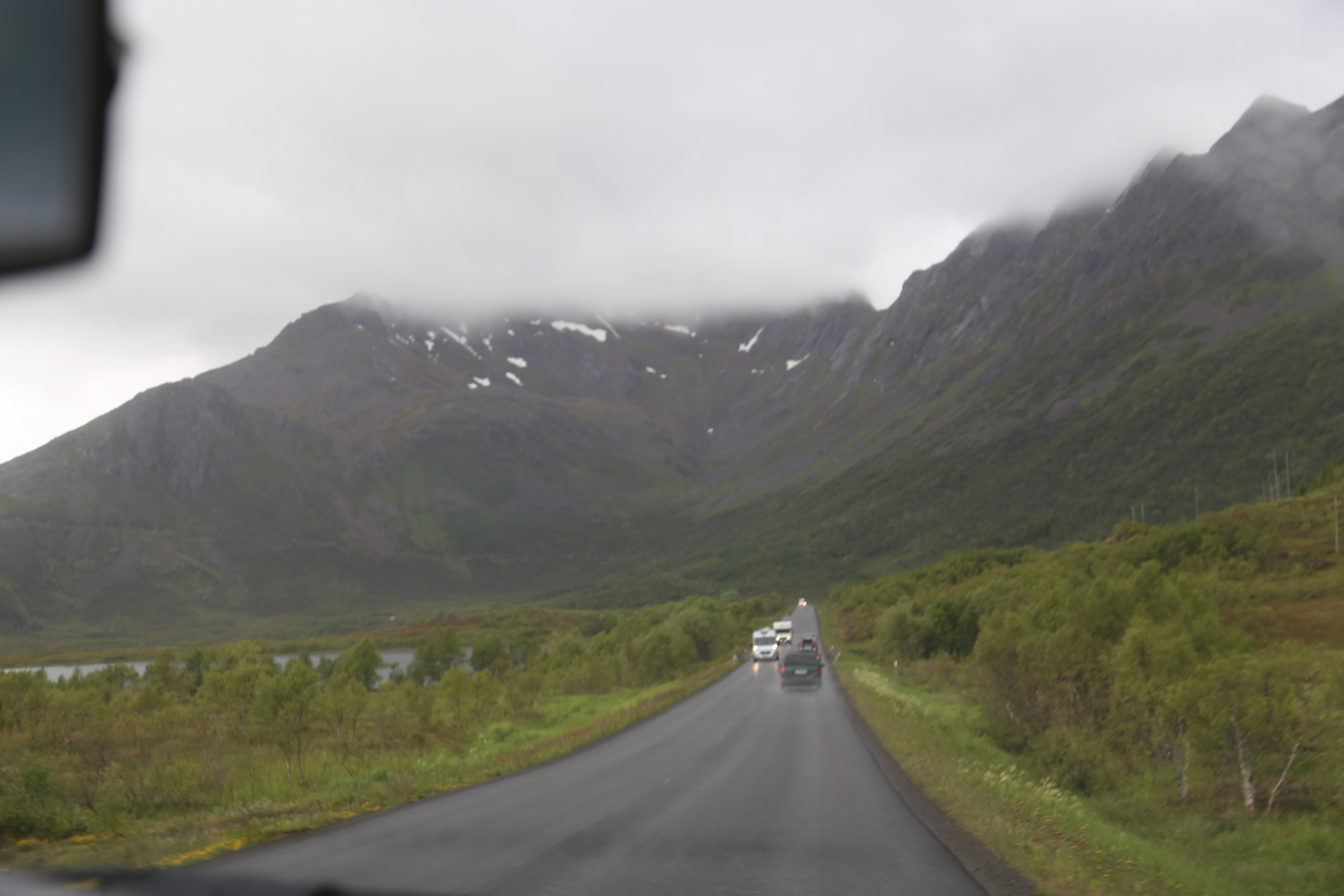 2014 Europe Trip Day 18 - Norway (Lofoten Islands: Sordal Tunnel (4 miles),  Sloverfjord Tunnel (2 miles), Chocolate Chip Rolls, Svolvaer, Lofoten Stockfish (Hanging Cod), Fishing Village Named Å, Snails, Fiskeburger (Fish Burger), Wild Reindeer) 