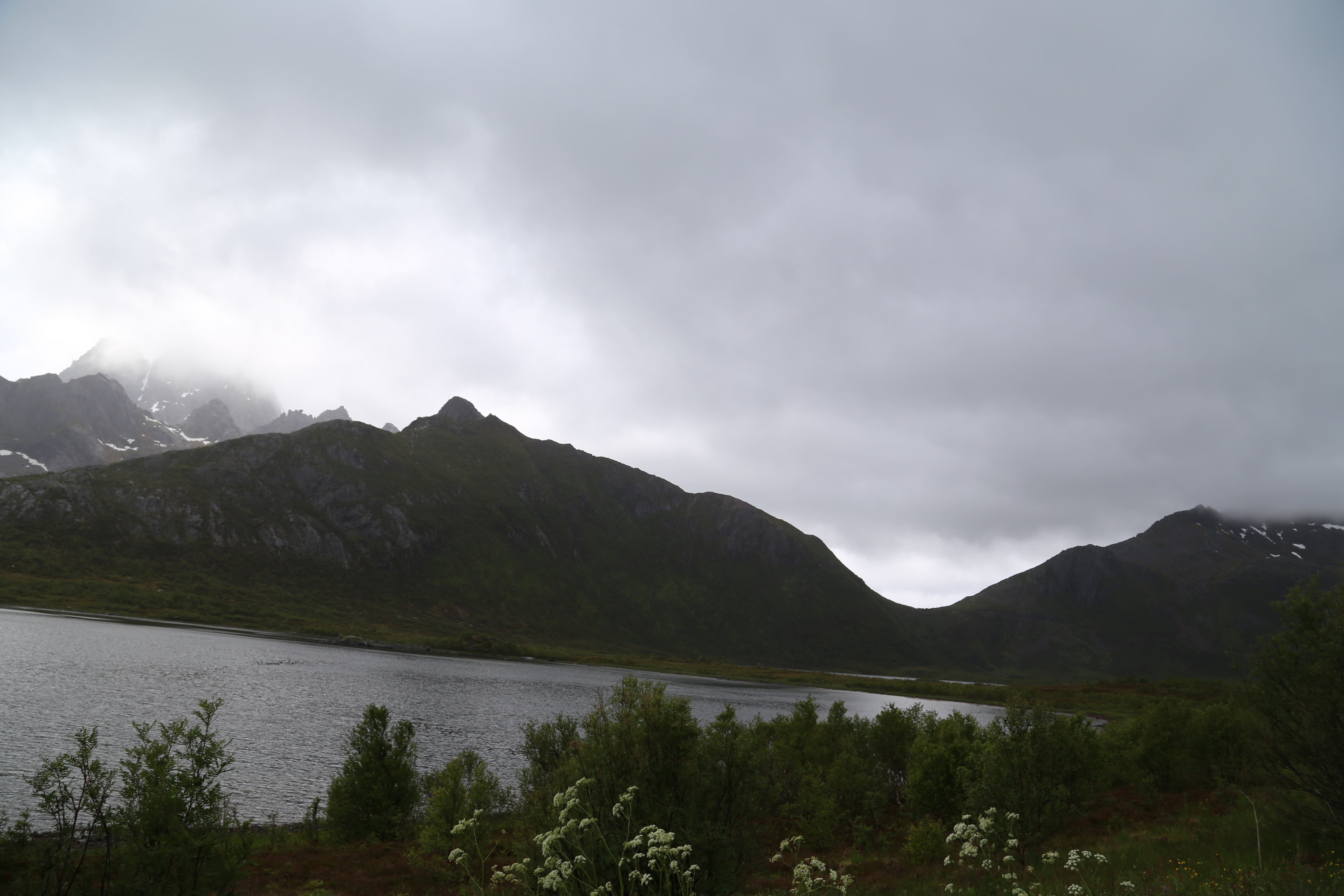 2014 Europe Trip Day 18 - Norway (Lofoten Islands: Sordal Tunnel (4 miles),  Sloverfjord Tunnel (2 miles), Chocolate Chip Rolls, Svolvaer, Lofoten Stockfish (Hanging Cod), Fishing Village Named Å, Snails, Fiskeburger (Fish Burger), Wild Reindeer) 