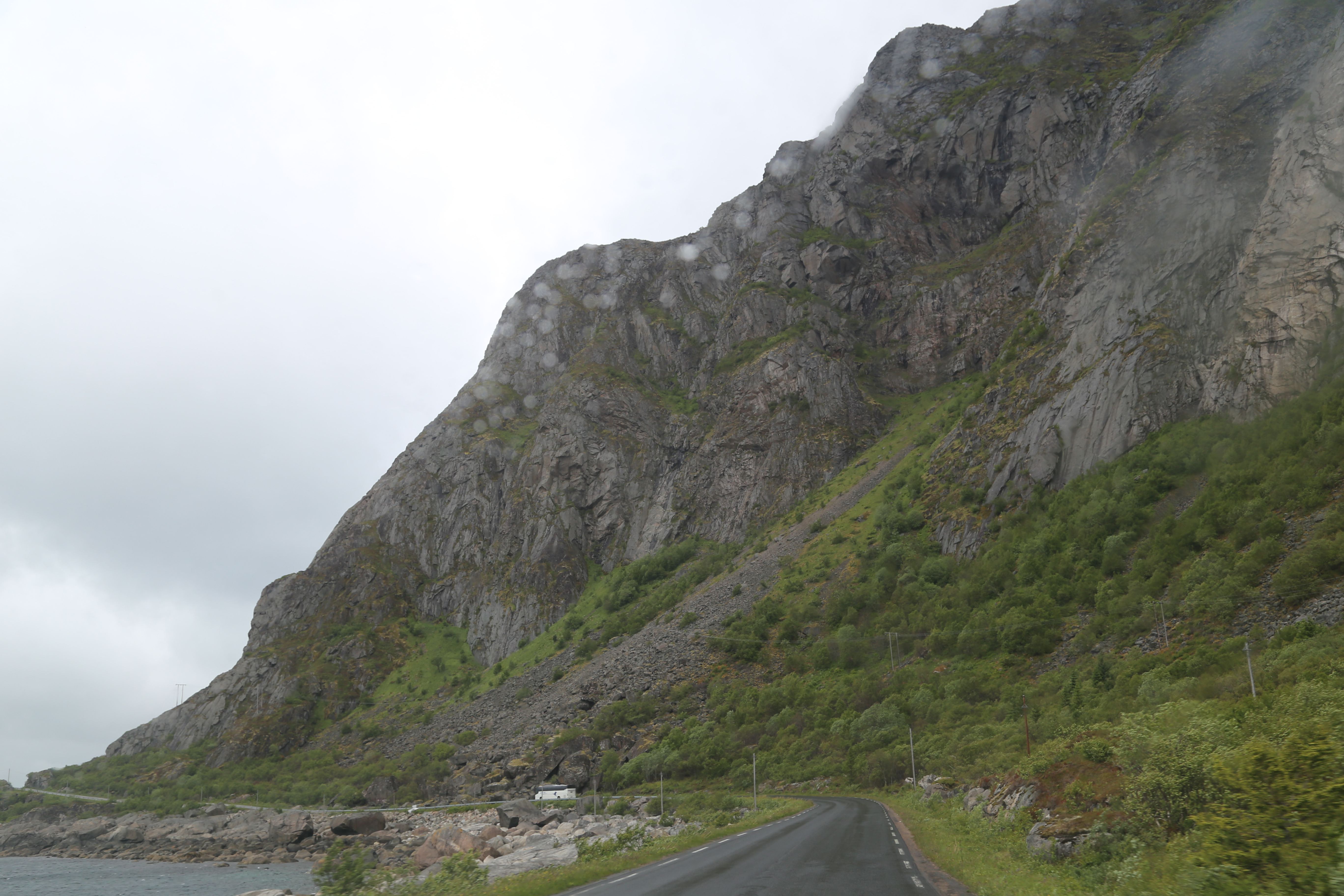 2014 Europe Trip Day 18 - Norway (Lofoten Islands: Sordal Tunnel (4 miles),  Sloverfjord Tunnel (2 miles), Chocolate Chip Rolls, Svolvaer, Lofoten Stockfish (Hanging Cod), Fishing Village Named Å, Snails, Fiskeburger (Fish Burger), Wild Reindeer) 