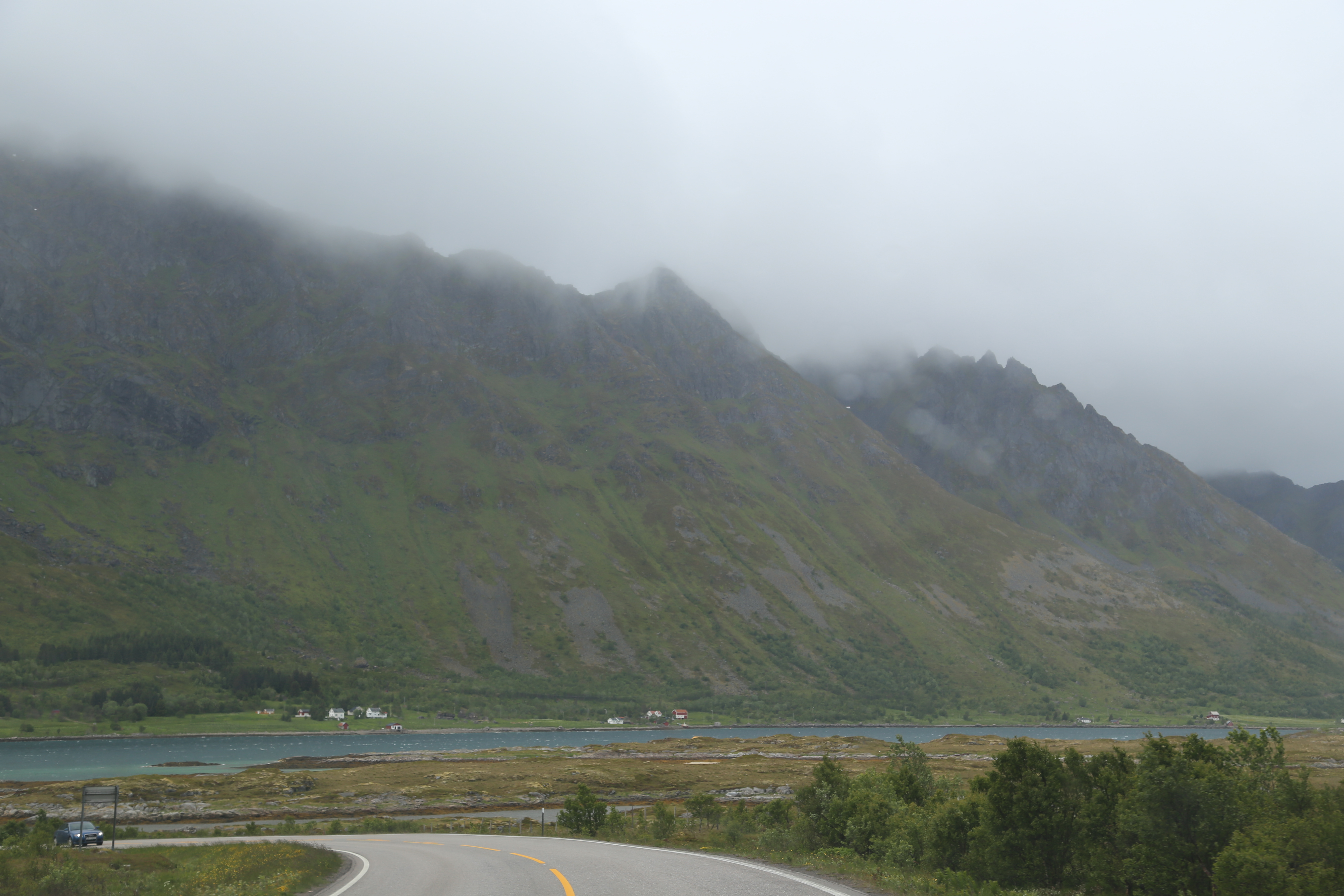 2014 Europe Trip Day 18 - Norway (Lofoten Islands: Sordal Tunnel (4 miles),  Sloverfjord Tunnel (2 miles), Chocolate Chip Rolls, Svolvaer, Lofoten Stockfish (Hanging Cod), Fishing Village Named Å, Snails, Fiskeburger (Fish Burger), Wild Reindeer) 