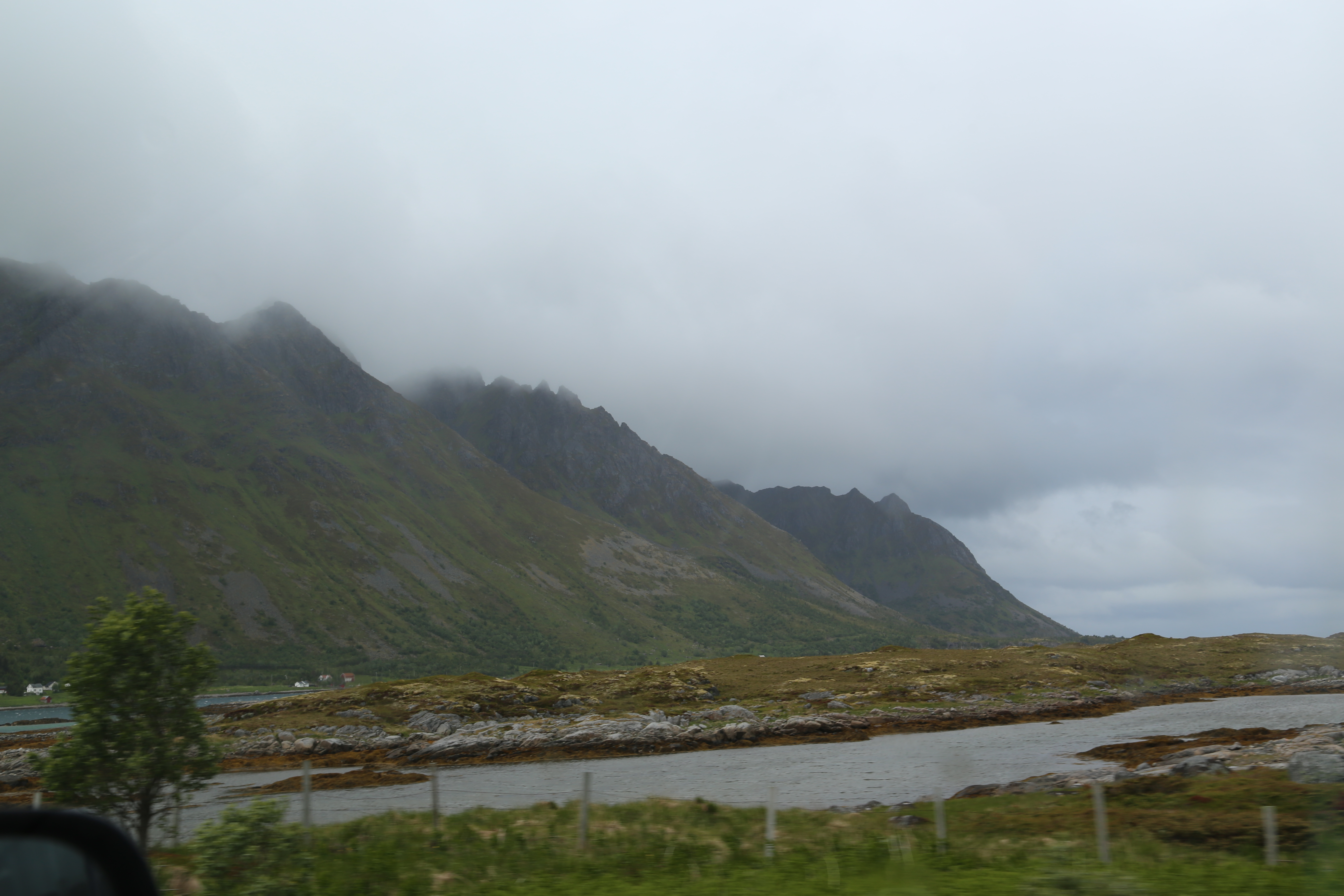 2014 Europe Trip Day 18 - Norway (Lofoten Islands: Sordal Tunnel (4 miles),  Sloverfjord Tunnel (2 miles), Chocolate Chip Rolls, Svolvaer, Lofoten Stockfish (Hanging Cod), Fishing Village Named Å, Snails, Fiskeburger (Fish Burger), Wild Reindeer) 