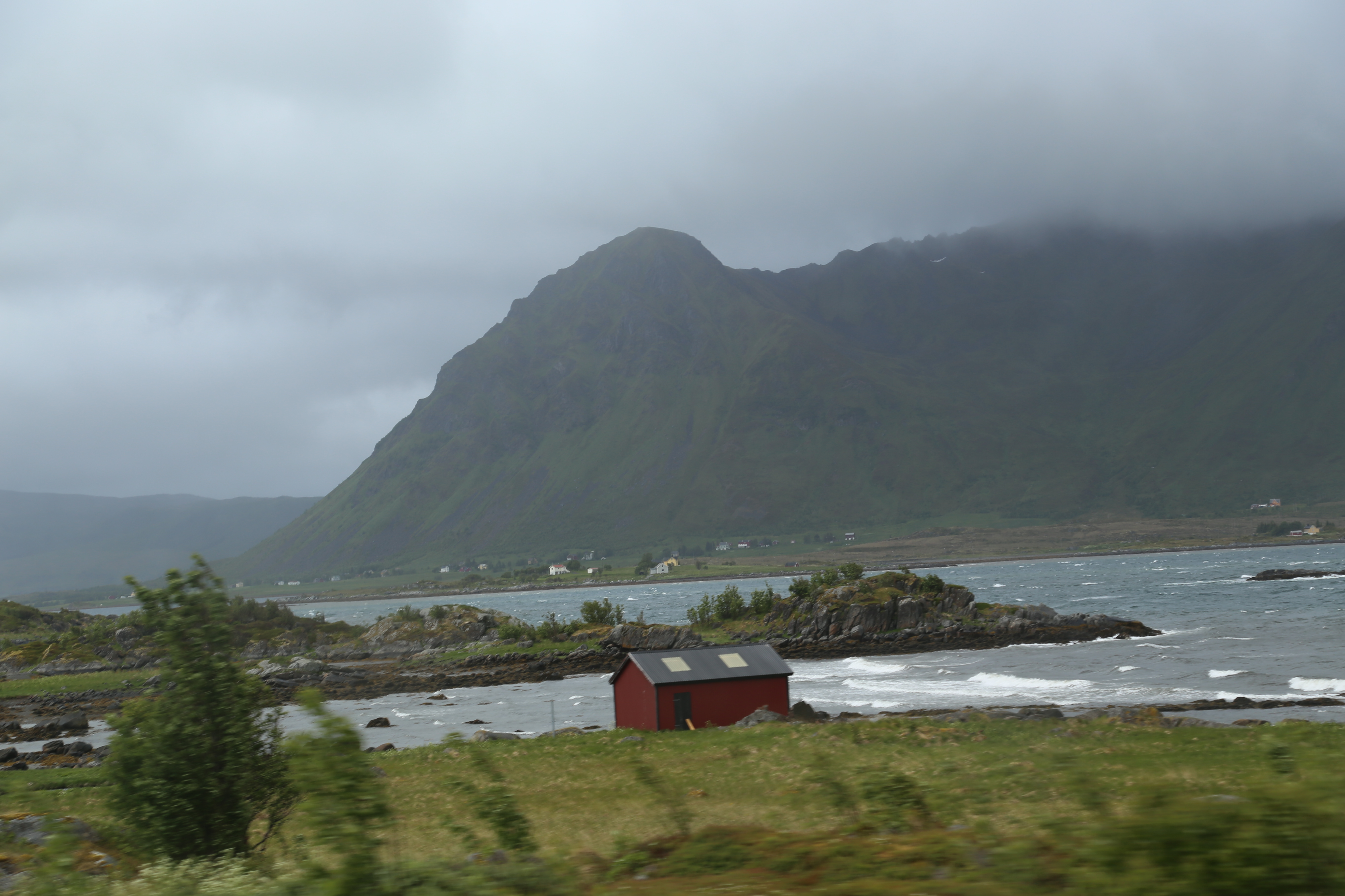 2014 Europe Trip Day 18 - Norway (Lofoten Islands: Sordal Tunnel (4 miles),  Sloverfjord Tunnel (2 miles), Chocolate Chip Rolls, Svolvaer, Lofoten Stockfish (Hanging Cod), Fishing Village Named Å, Snails, Fiskeburger (Fish Burger), Wild Reindeer) 