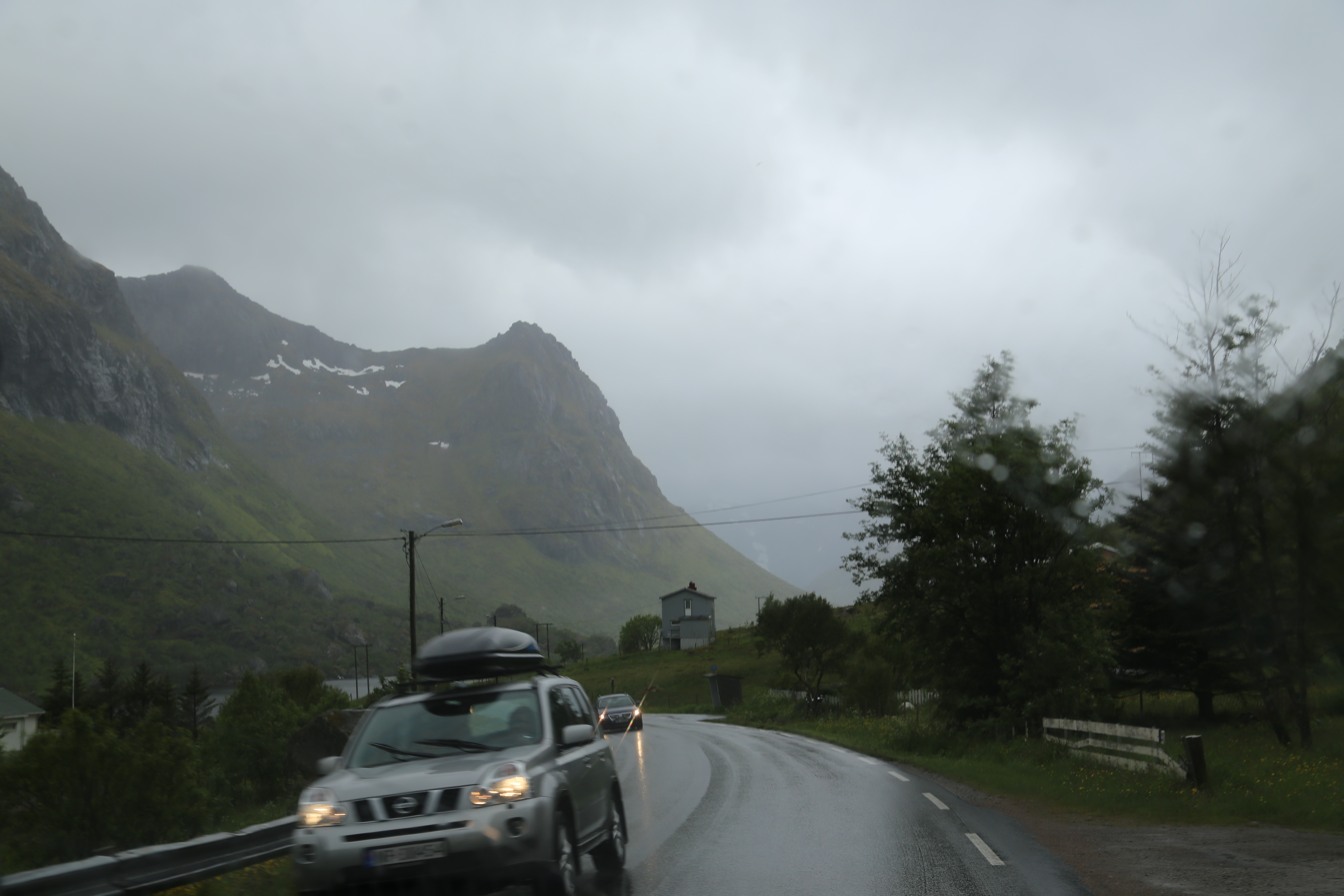 2014 Europe Trip Day 18 - Norway (Lofoten Islands: Sordal Tunnel (4 miles),  Sloverfjord Tunnel (2 miles), Chocolate Chip Rolls, Svolvaer, Lofoten Stockfish (Hanging Cod), Fishing Village Named Å, Snails, Fiskeburger (Fish Burger), Wild Reindeer) 