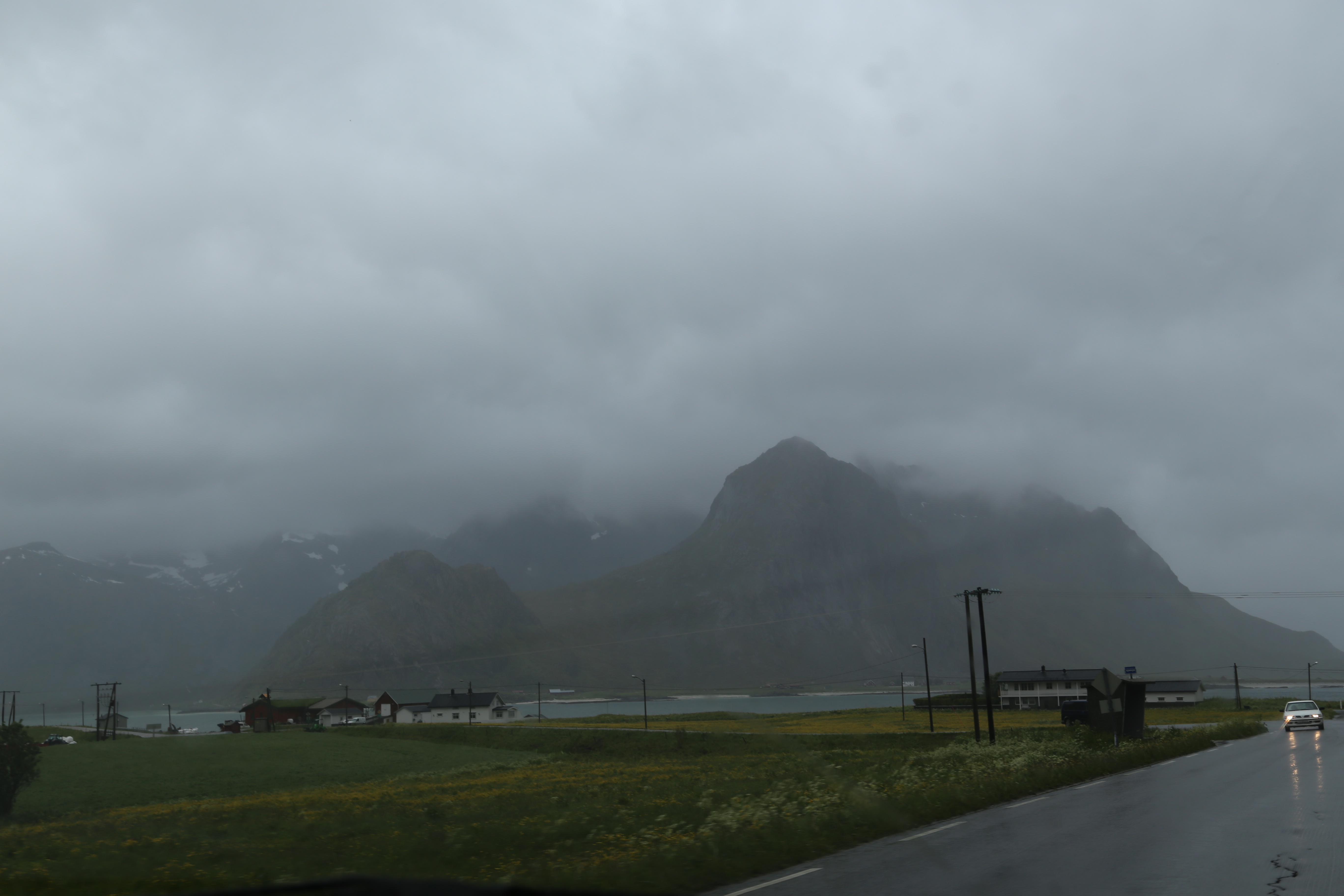 2014 Europe Trip Day 18 - Norway (Lofoten Islands: Sordal Tunnel (4 miles),  Sloverfjord Tunnel (2 miles), Chocolate Chip Rolls, Svolvaer, Lofoten Stockfish (Hanging Cod), Fishing Village Named Å, Snails, Fiskeburger (Fish Burger), Wild Reindeer) 