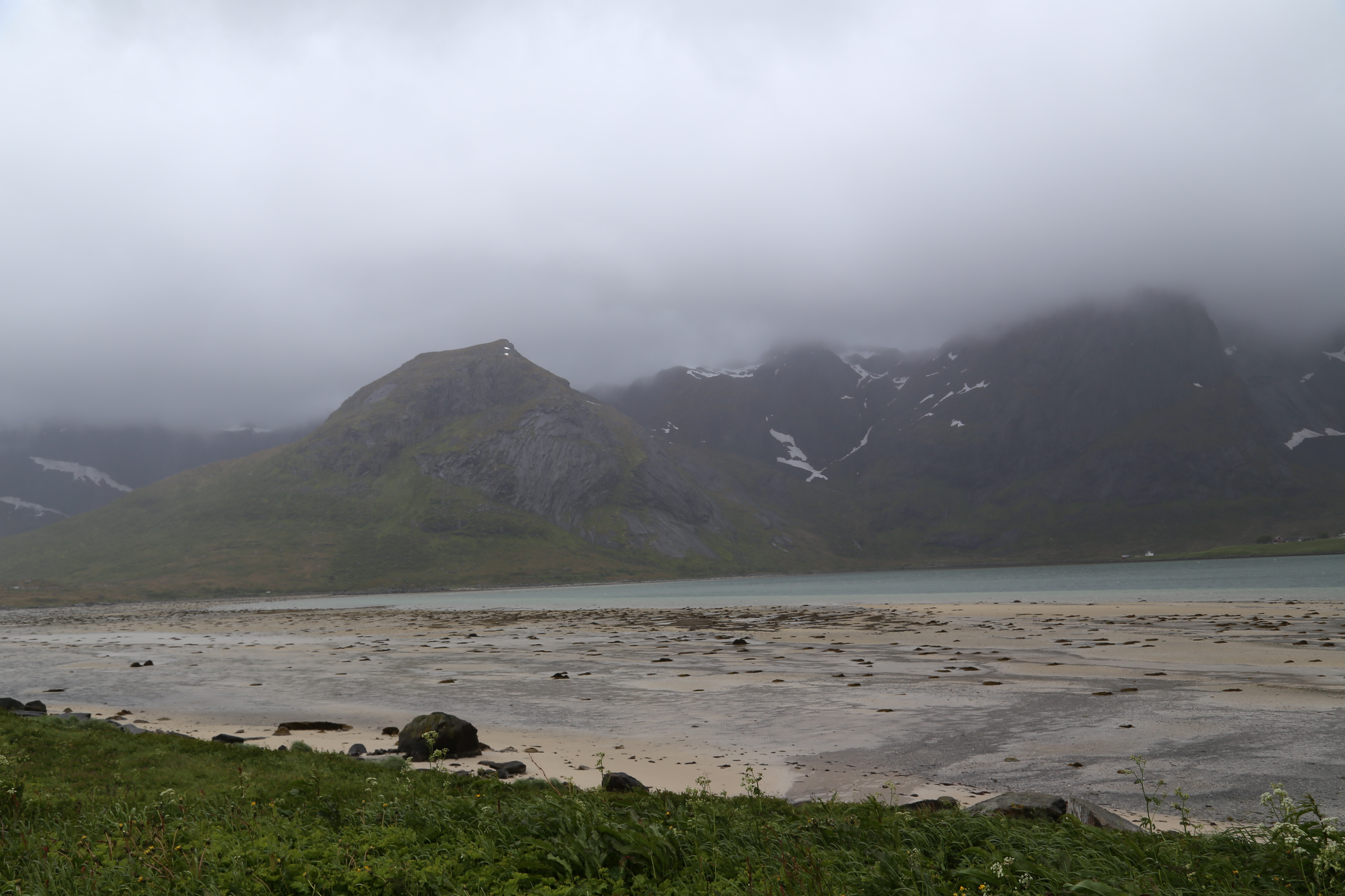 2014 Europe Trip Day 18 - Norway (Lofoten Islands: Sordal Tunnel (4 miles),  Sloverfjord Tunnel (2 miles), Chocolate Chip Rolls, Svolvaer, Lofoten Stockfish (Hanging Cod), Fishing Village Named Å, Snails, Fiskeburger (Fish Burger), Wild Reindeer) 