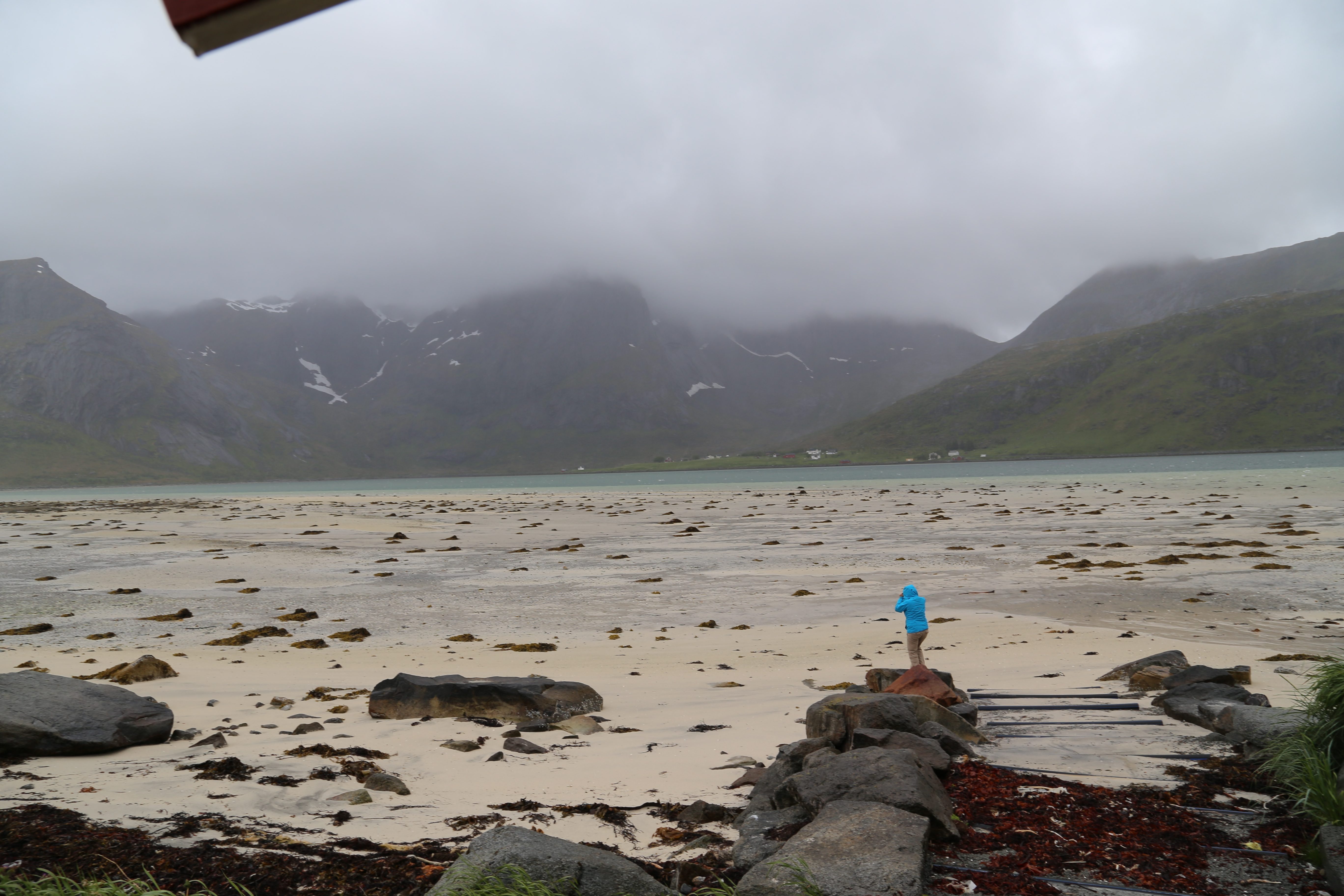 2014 Europe Trip Day 18 - Norway (Lofoten Islands: Sordal Tunnel (4 miles),  Sloverfjord Tunnel (2 miles), Chocolate Chip Rolls, Svolvaer, Lofoten Stockfish (Hanging Cod), Fishing Village Named Å, Snails, Fiskeburger (Fish Burger), Wild Reindeer) 