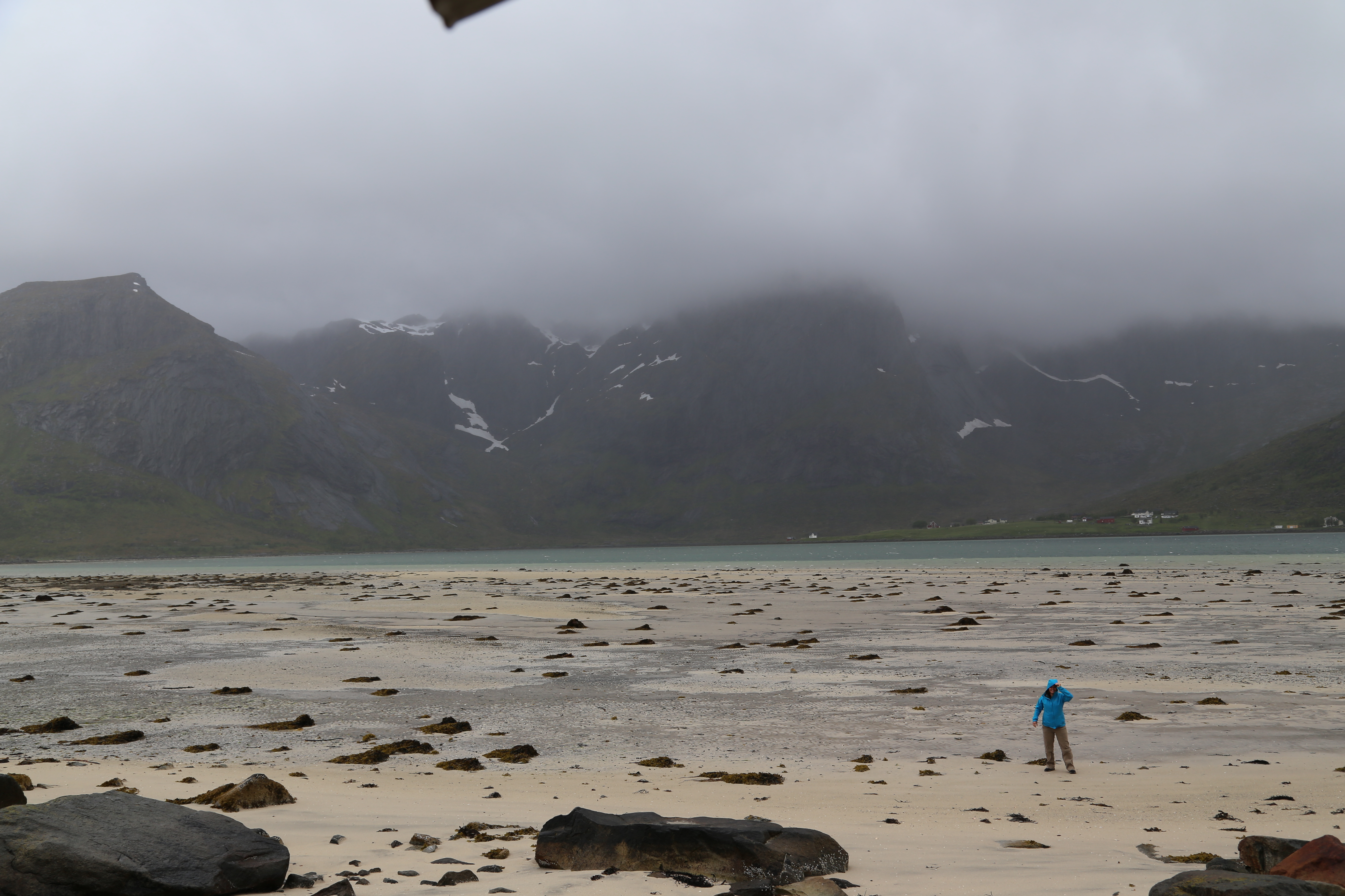 2014 Europe Trip Day 18 - Norway (Lofoten Islands: Sordal Tunnel (4 miles),  Sloverfjord Tunnel (2 miles), Chocolate Chip Rolls, Svolvaer, Lofoten Stockfish (Hanging Cod), Fishing Village Named Å, Snails, Fiskeburger (Fish Burger), Wild Reindeer) 