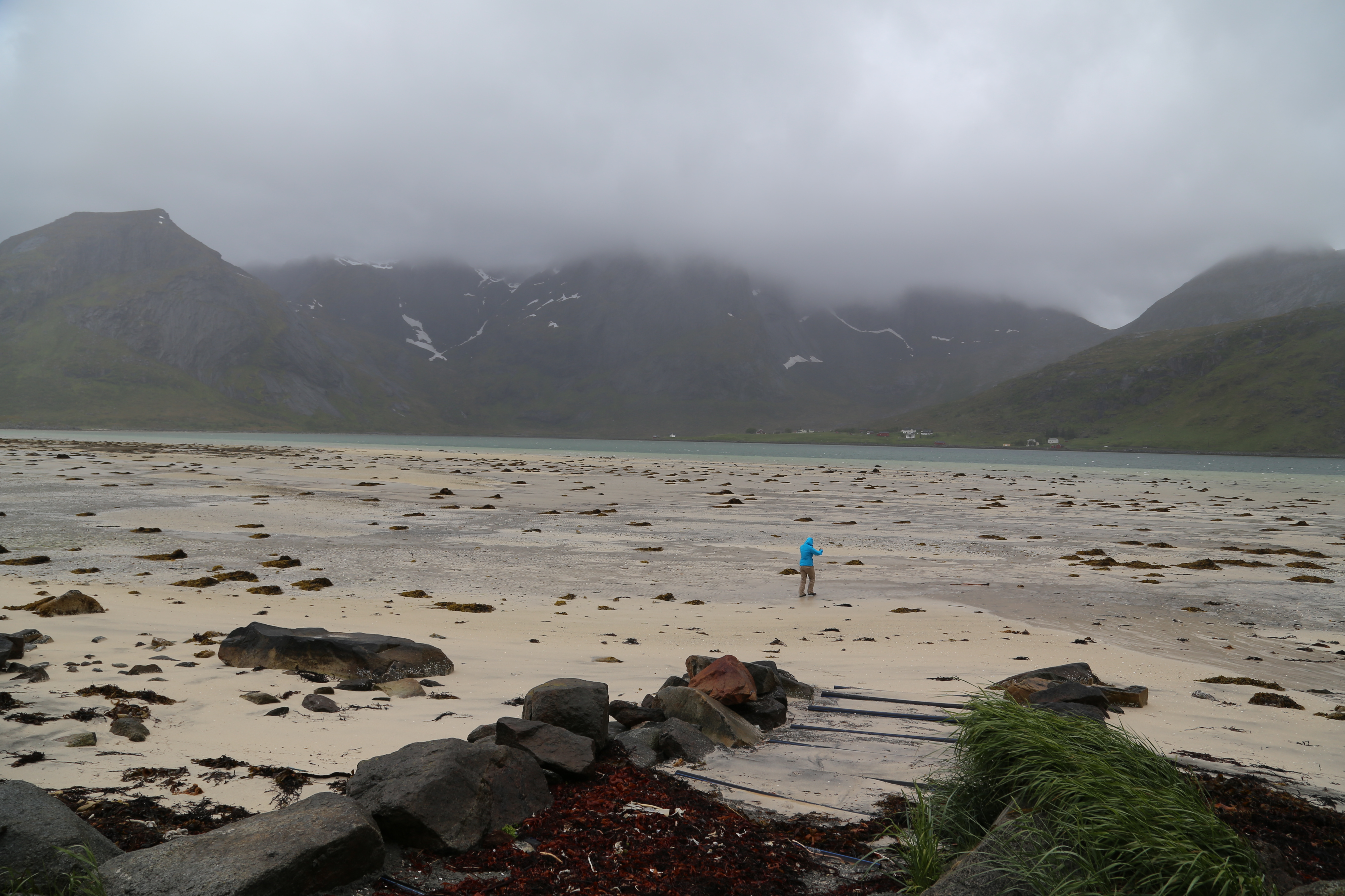 2014 Europe Trip Day 18 - Norway (Lofoten Islands: Sordal Tunnel (4 miles),  Sloverfjord Tunnel (2 miles), Chocolate Chip Rolls, Svolvaer, Lofoten Stockfish (Hanging Cod), Fishing Village Named Å, Snails, Fiskeburger (Fish Burger), Wild Reindeer) 