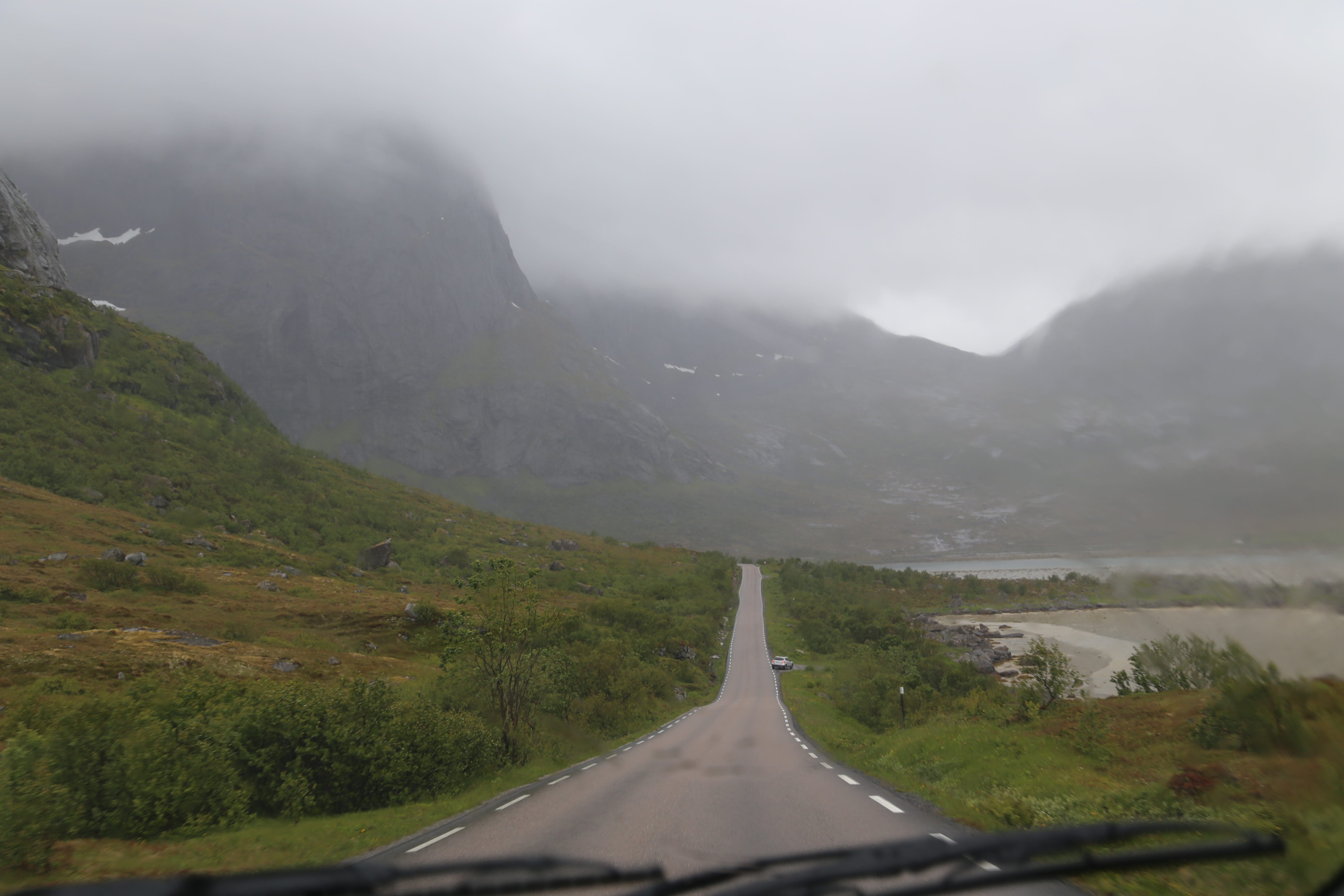 2014 Europe Trip Day 18 - Norway (Lofoten Islands: Sordal Tunnel (4 miles),  Sloverfjord Tunnel (2 miles), Chocolate Chip Rolls, Svolvaer, Lofoten Stockfish (Hanging Cod), Fishing Village Named Å, Snails, Fiskeburger (Fish Burger), Wild Reindeer) 