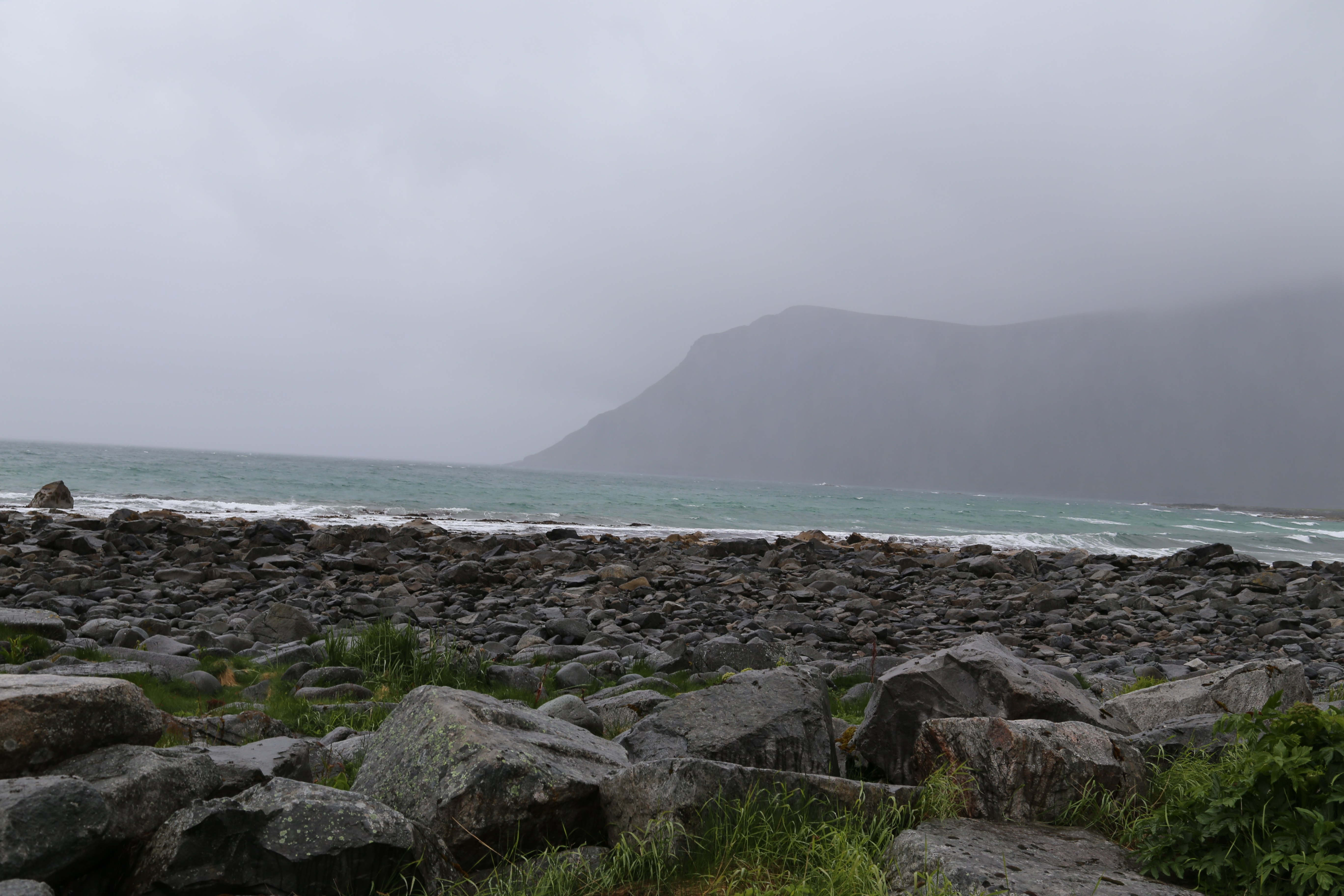 2014 Europe Trip Day 18 - Norway (Lofoten Islands: Sordal Tunnel (4 miles),  Sloverfjord Tunnel (2 miles), Chocolate Chip Rolls, Svolvaer, Lofoten Stockfish (Hanging Cod), Fishing Village Named Å, Snails, Fiskeburger (Fish Burger), Wild Reindeer) 