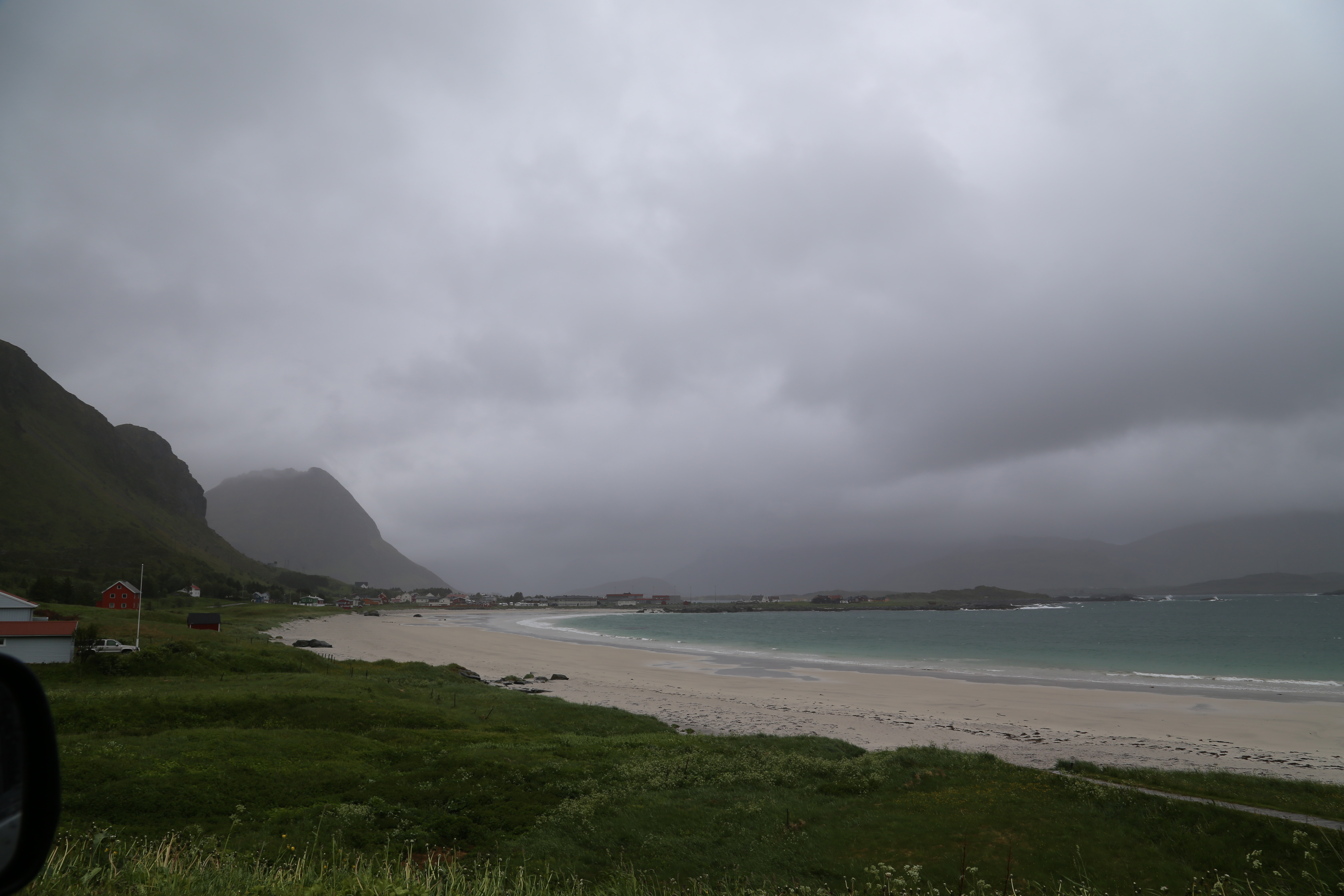 2014 Europe Trip Day 18 - Norway (Lofoten Islands: Sordal Tunnel (4 miles),  Sloverfjord Tunnel (2 miles), Chocolate Chip Rolls, Svolvaer, Lofoten Stockfish (Hanging Cod), Fishing Village Named Å, Snails, Fiskeburger (Fish Burger), Wild Reindeer) 