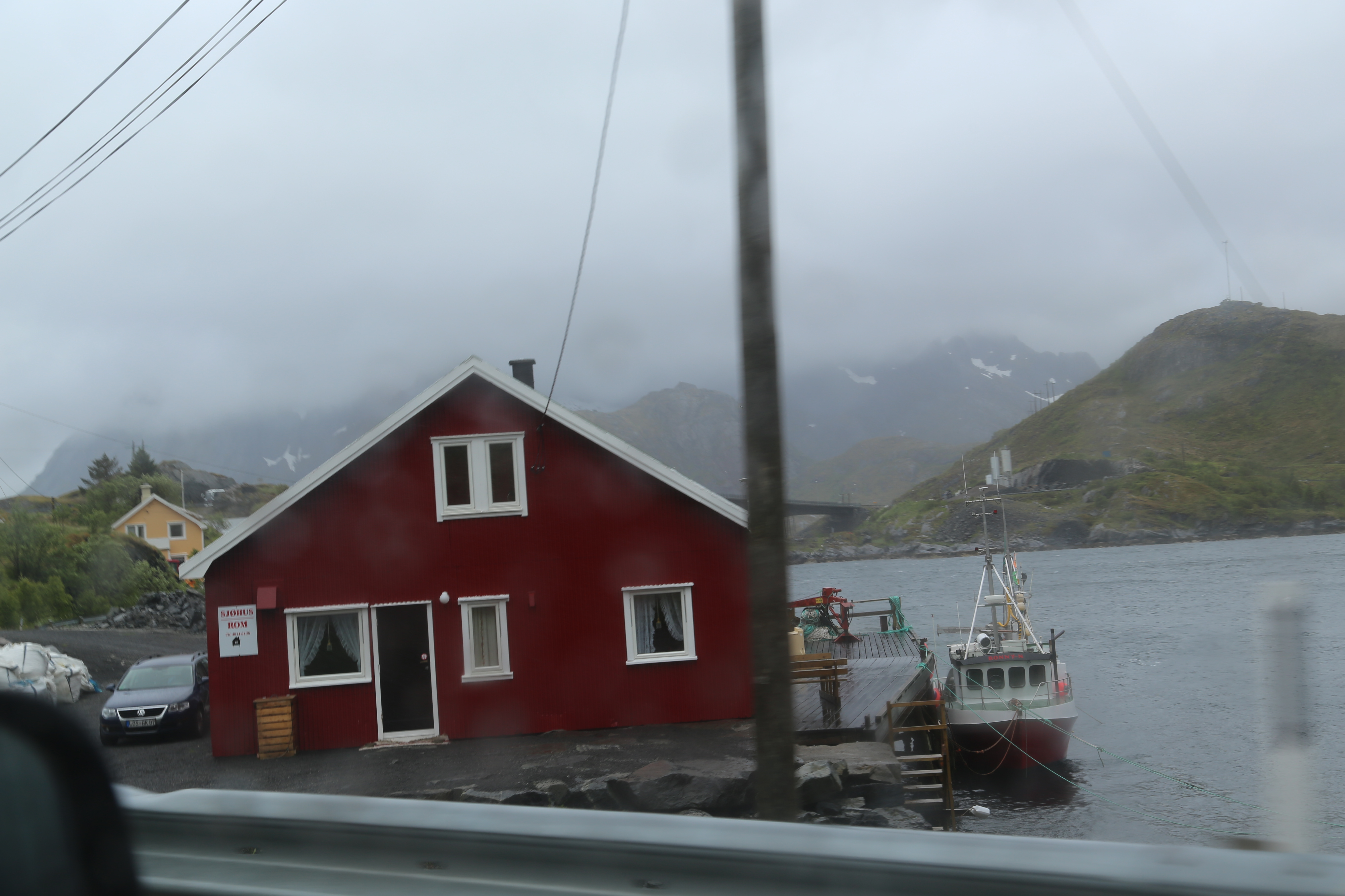 2014 Europe Trip Day 18 - Norway (Lofoten Islands: Sordal Tunnel (4 miles),  Sloverfjord Tunnel (2 miles), Chocolate Chip Rolls, Svolvaer, Lofoten Stockfish (Hanging Cod), Fishing Village Named Å, Snails, Fiskeburger (Fish Burger), Wild Reindeer) 