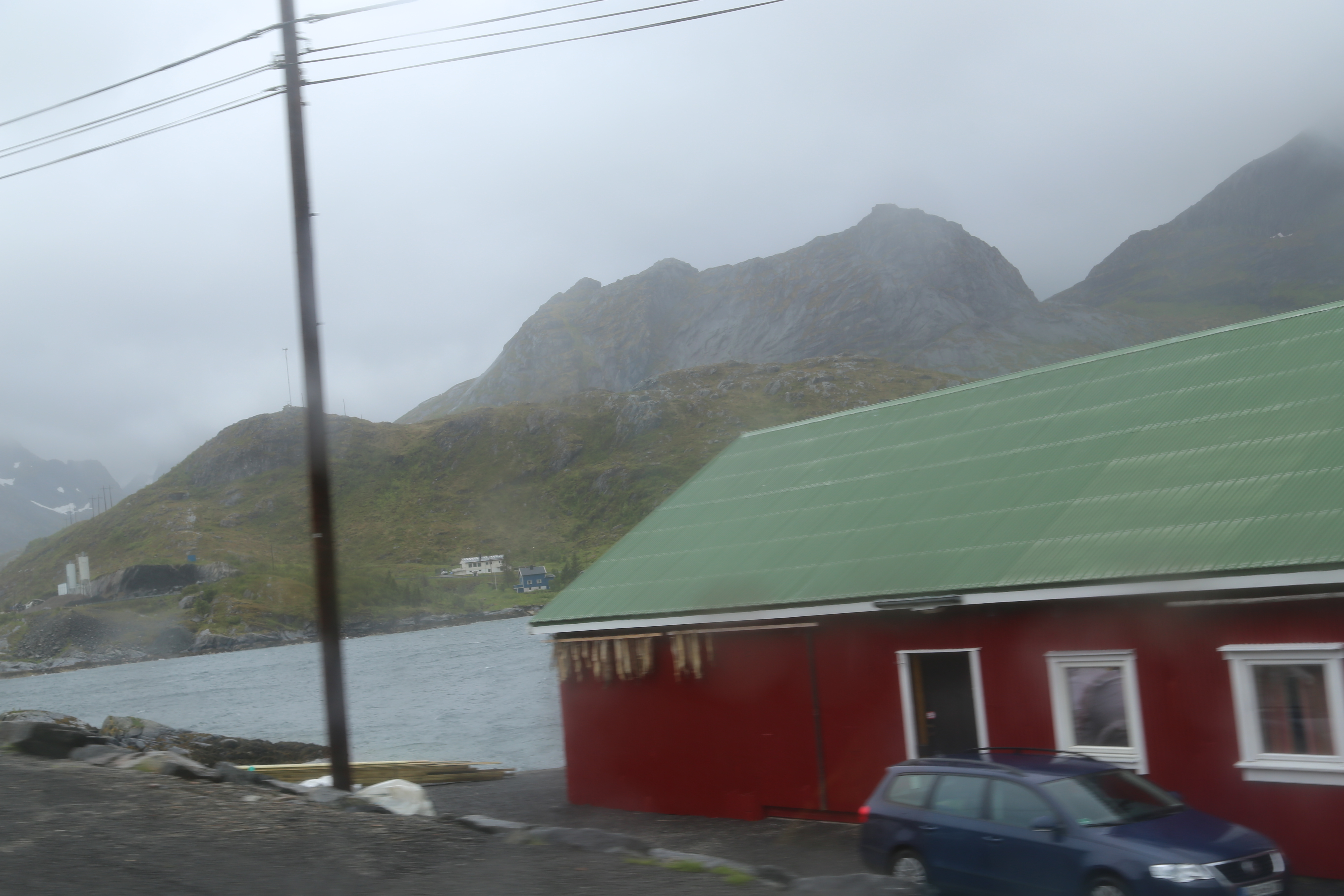 2014 Europe Trip Day 18 - Norway (Lofoten Islands: Sordal Tunnel (4 miles),  Sloverfjord Tunnel (2 miles), Chocolate Chip Rolls, Svolvaer, Lofoten Stockfish (Hanging Cod), Fishing Village Named Å, Snails, Fiskeburger (Fish Burger), Wild Reindeer) 