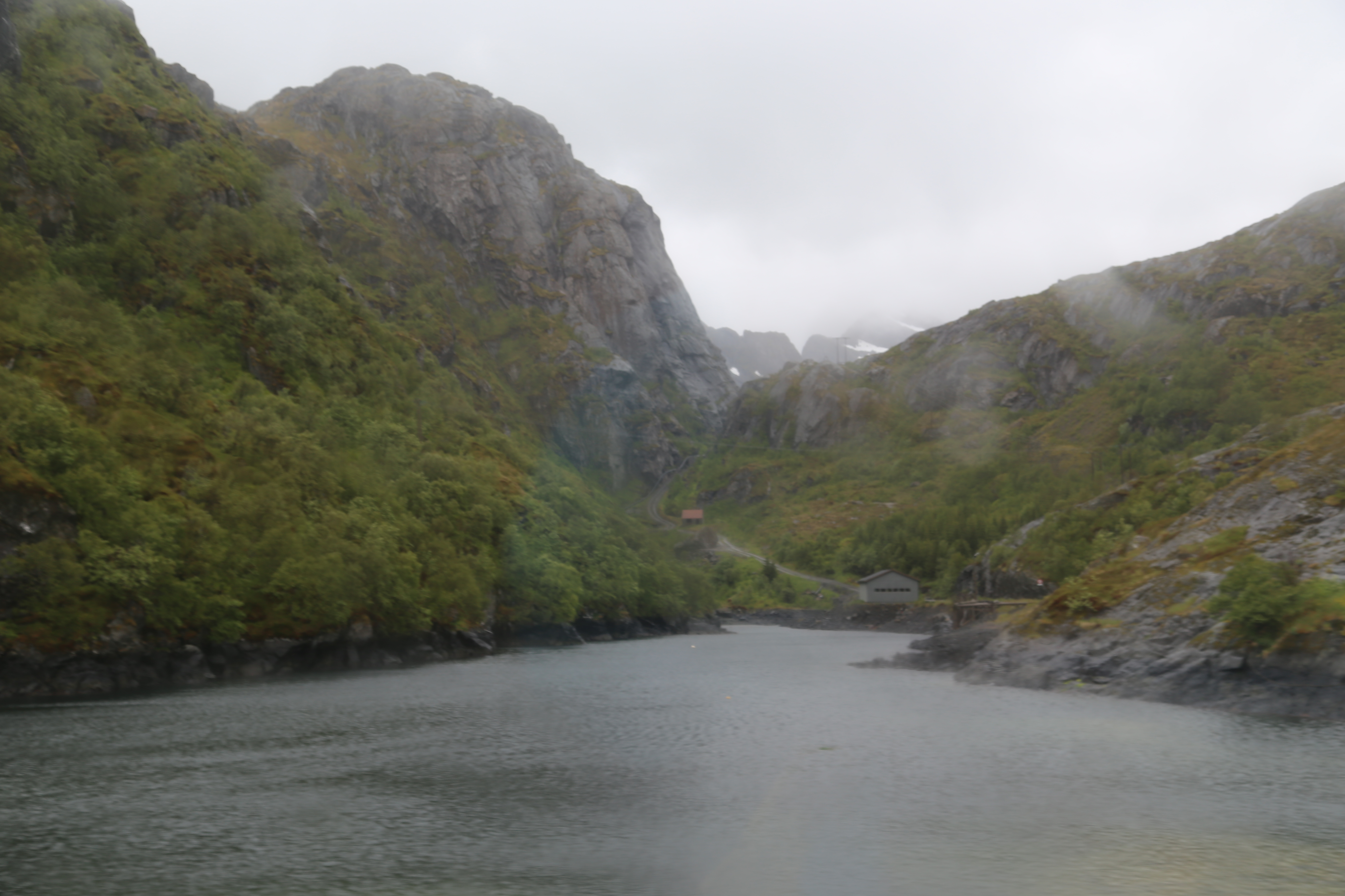 2014 Europe Trip Day 18 - Norway (Lofoten Islands: Sordal Tunnel (4 miles),  Sloverfjord Tunnel (2 miles), Chocolate Chip Rolls, Svolvaer, Lofoten Stockfish (Hanging Cod), Fishing Village Named Å, Snails, Fiskeburger (Fish Burger), Wild Reindeer) 