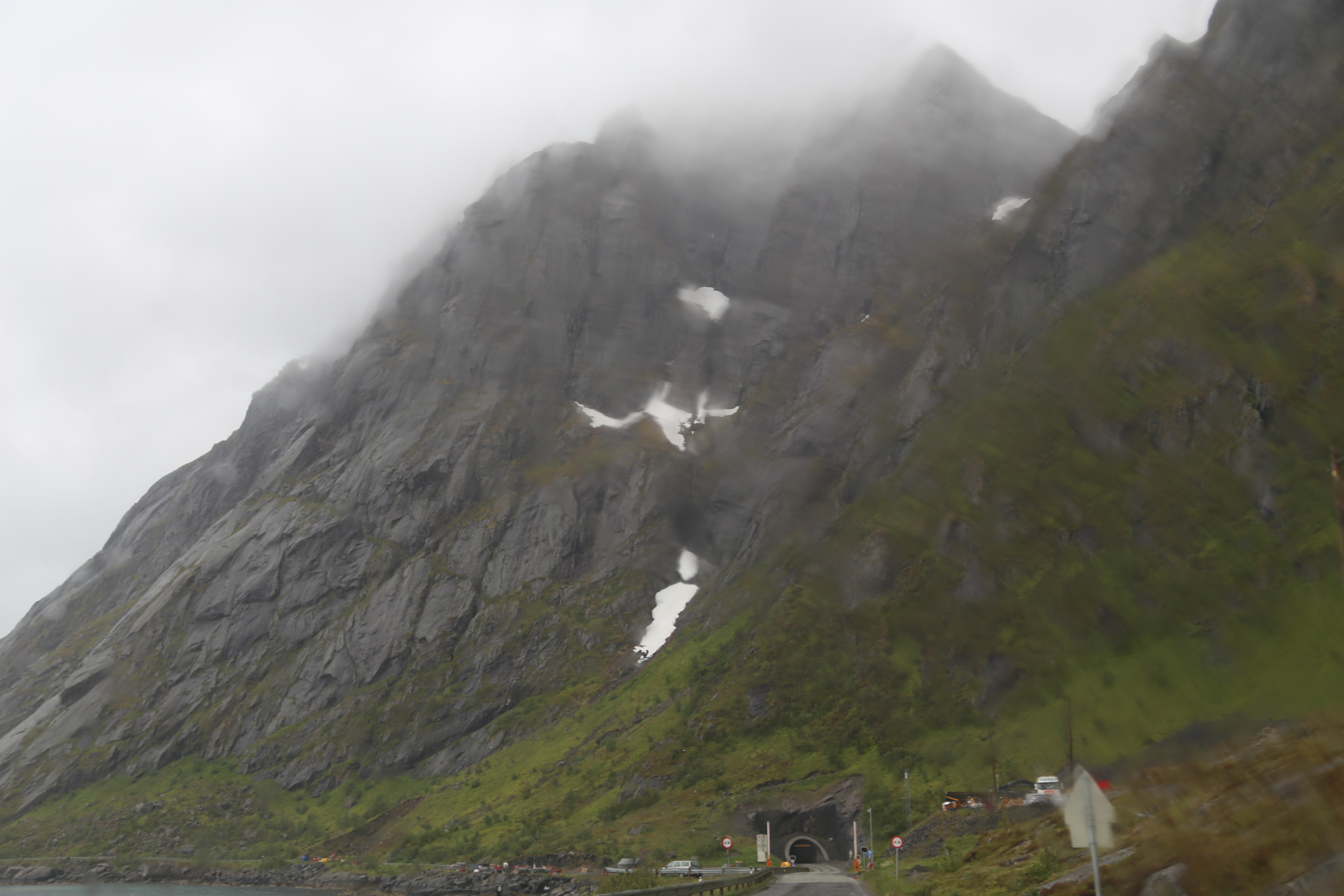 2014 Europe Trip Day 18 - Norway (Lofoten Islands: Sordal Tunnel (4 miles),  Sloverfjord Tunnel (2 miles), Chocolate Chip Rolls, Svolvaer, Lofoten Stockfish (Hanging Cod), Fishing Village Named Å, Snails, Fiskeburger (Fish Burger), Wild Reindeer) 