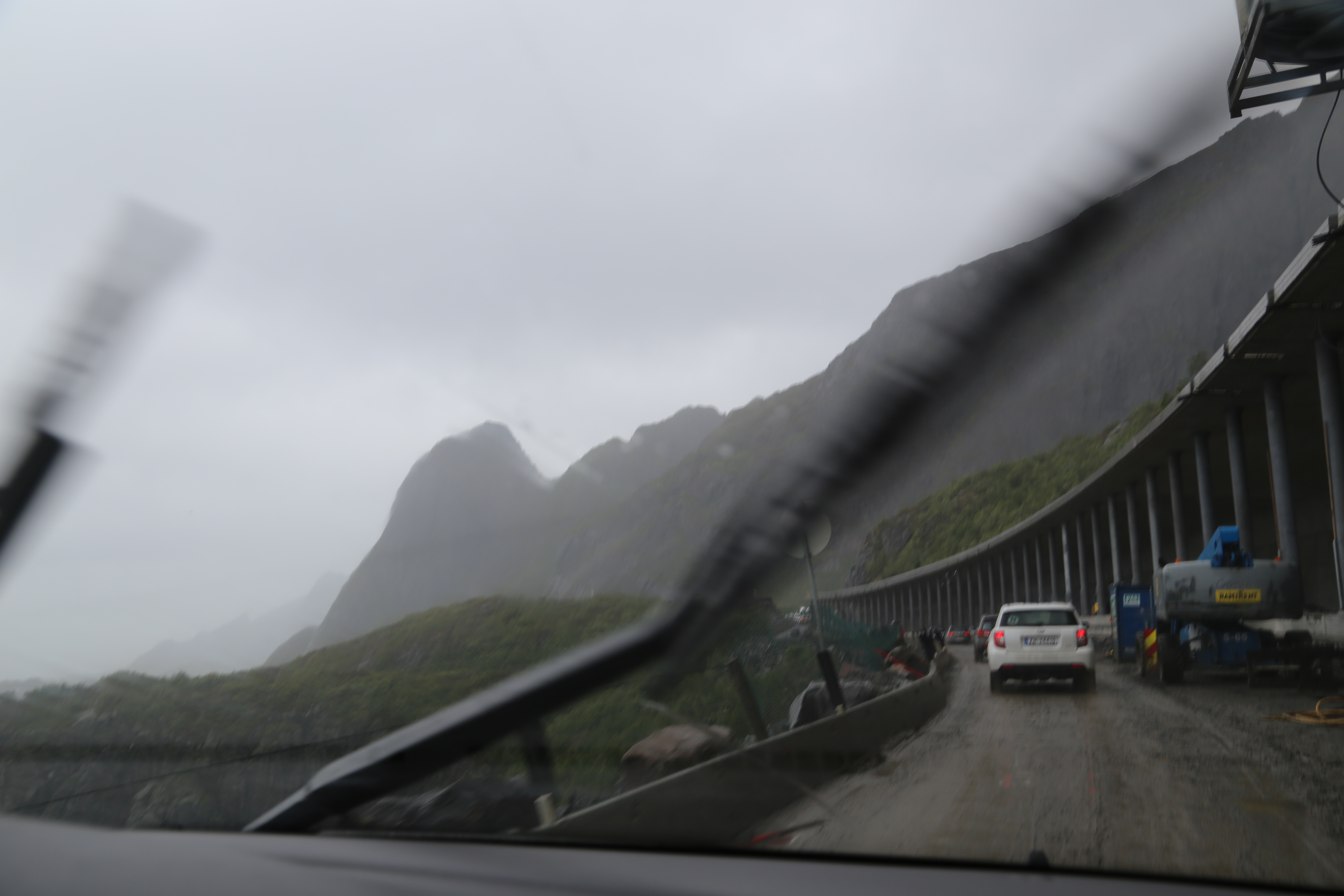 2014 Europe Trip Day 18 - Norway (Lofoten Islands: Sordal Tunnel (4 miles),  Sloverfjord Tunnel (2 miles), Chocolate Chip Rolls, Svolvaer, Lofoten Stockfish (Hanging Cod), Fishing Village Named Å, Snails, Fiskeburger (Fish Burger), Wild Reindeer) 