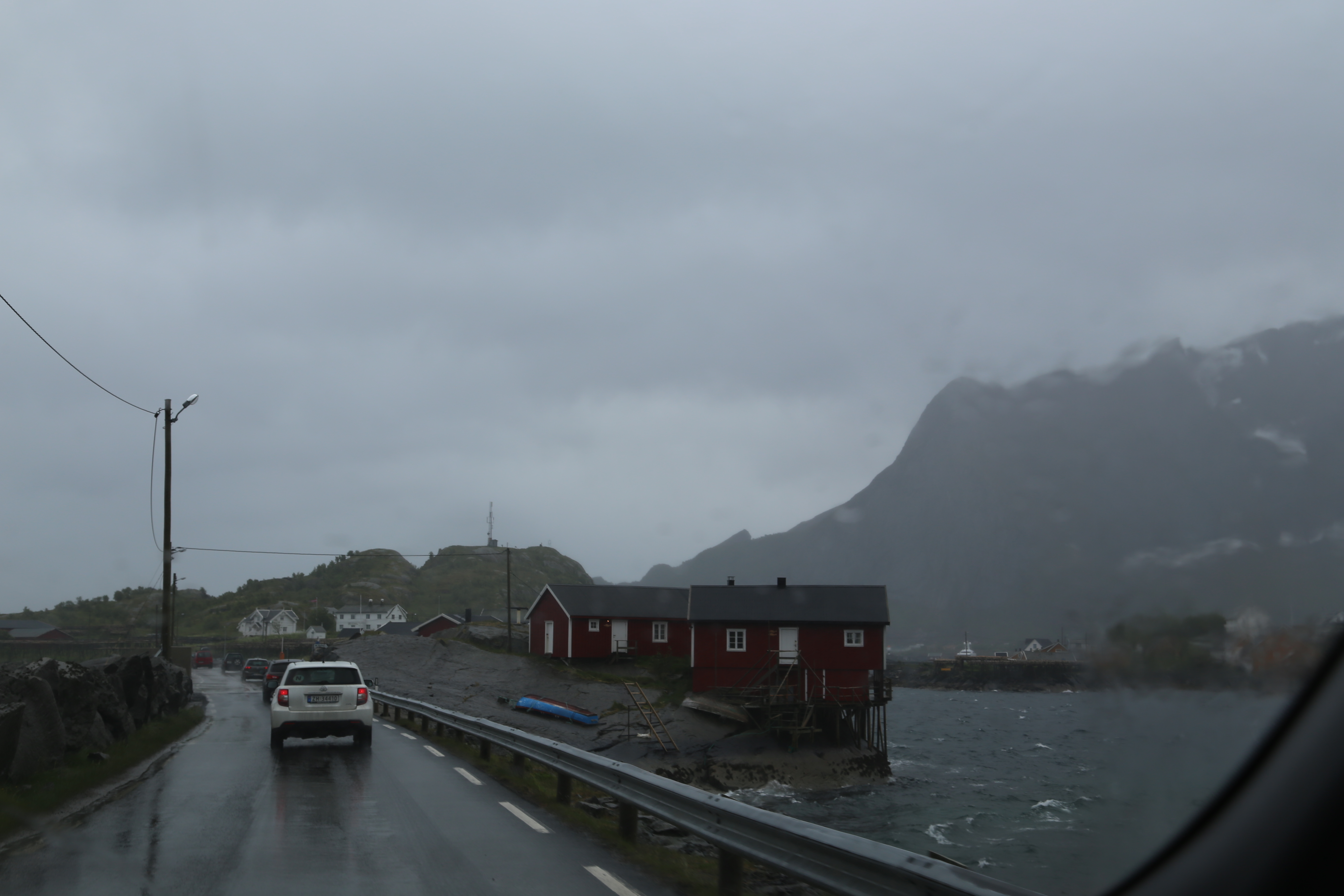 2014 Europe Trip Day 18 - Norway (Lofoten Islands: Sordal Tunnel (4 miles),  Sloverfjord Tunnel (2 miles), Chocolate Chip Rolls, Svolvaer, Lofoten Stockfish (Hanging Cod), Fishing Village Named Å, Snails, Fiskeburger (Fish Burger), Wild Reindeer) 