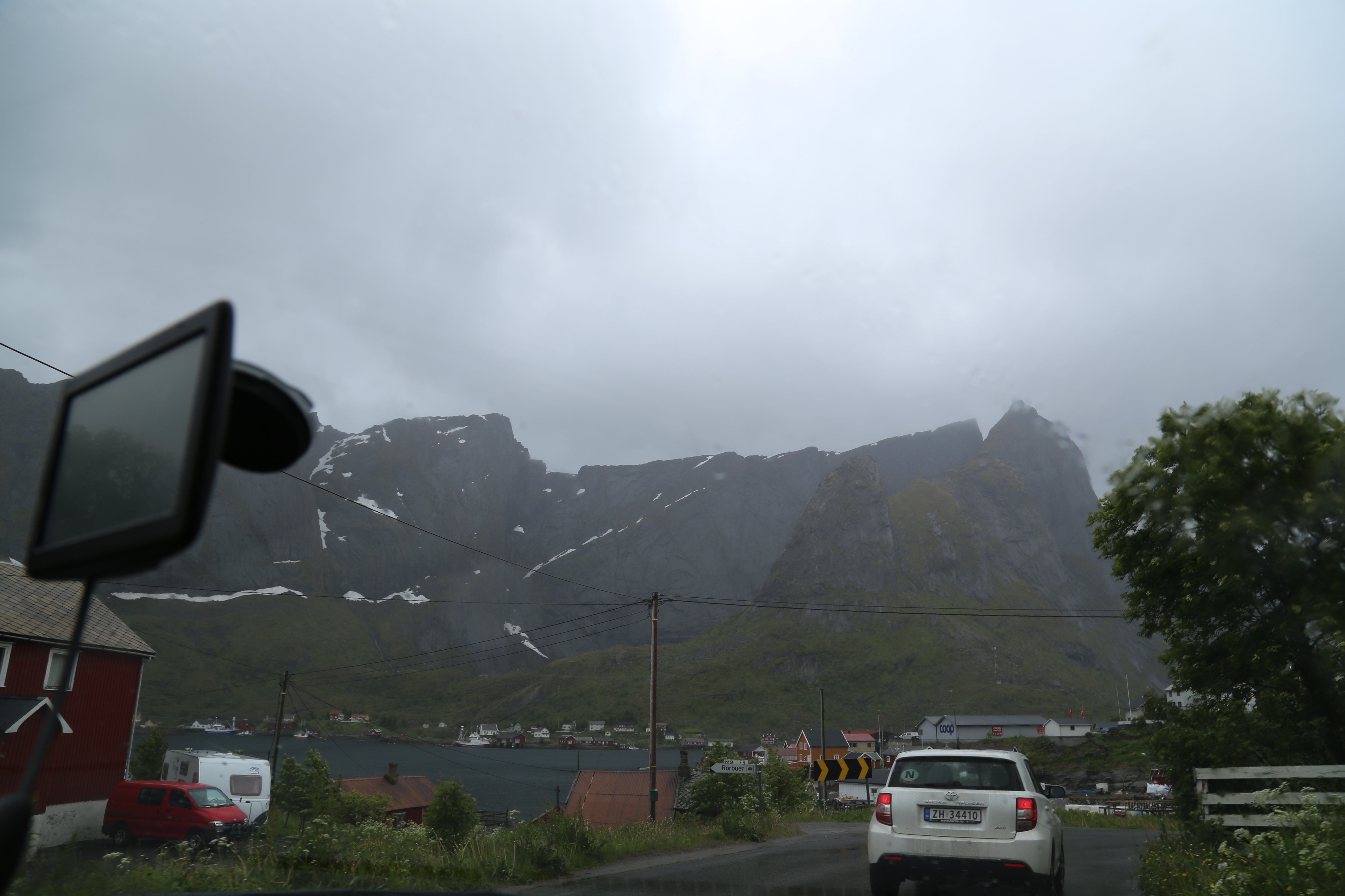 2014 Europe Trip Day 18 - Norway (Lofoten Islands: Sordal Tunnel (4 miles),  Sloverfjord Tunnel (2 miles), Chocolate Chip Rolls, Svolvaer, Lofoten Stockfish (Hanging Cod), Fishing Village Named Å, Snails, Fiskeburger (Fish Burger), Wild Reindeer) 